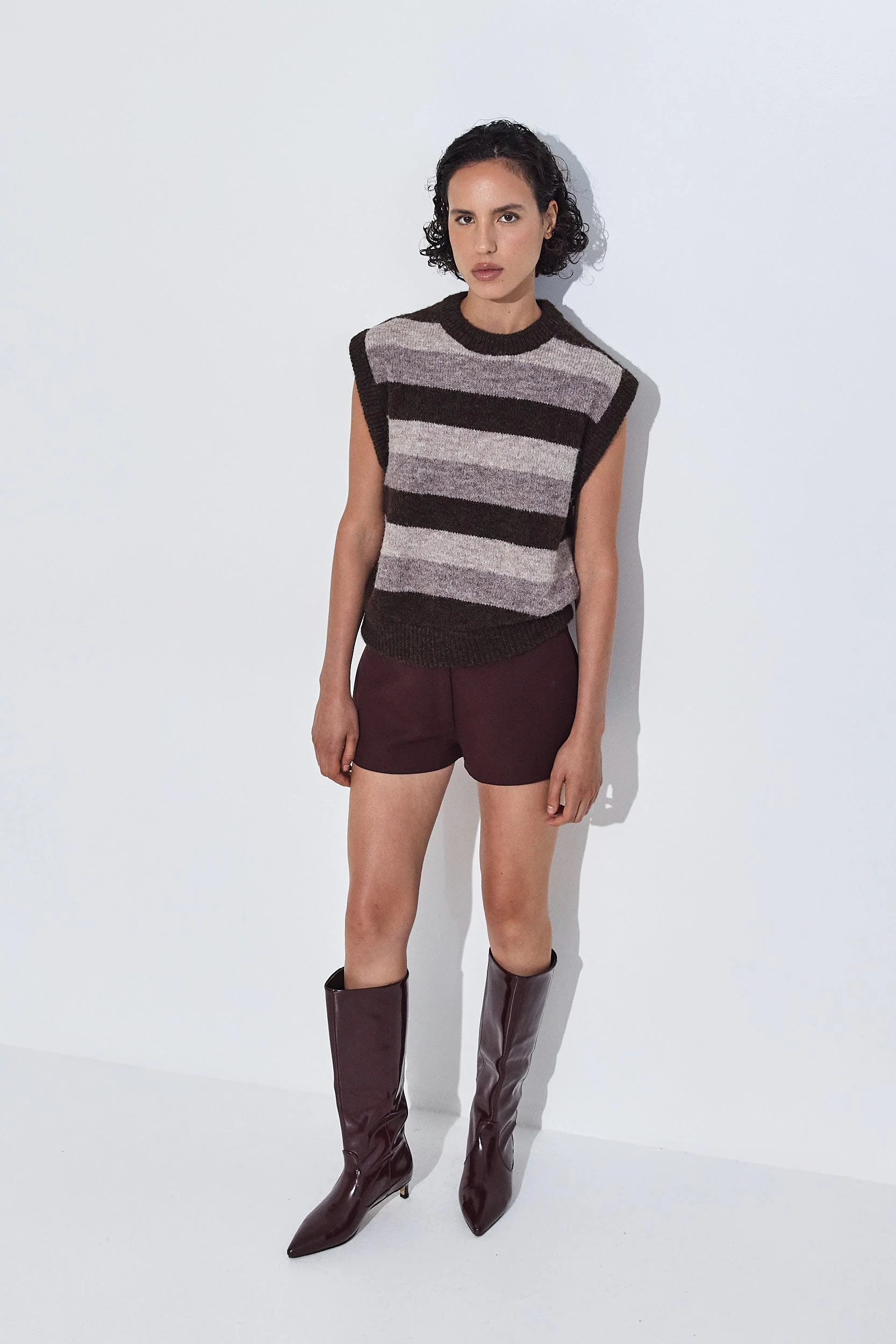 Fuzzy Striped Vest - Image 3