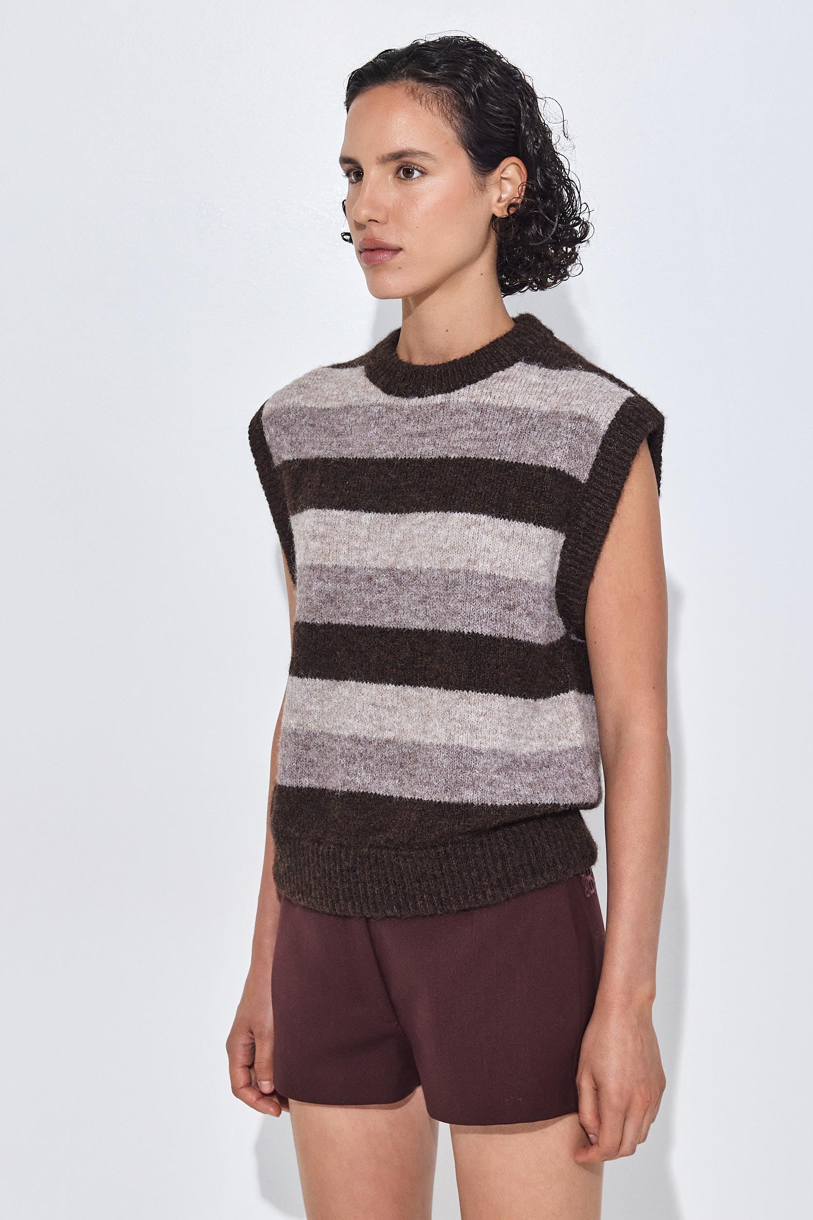 Fuzzy Striped Vest - Image 4