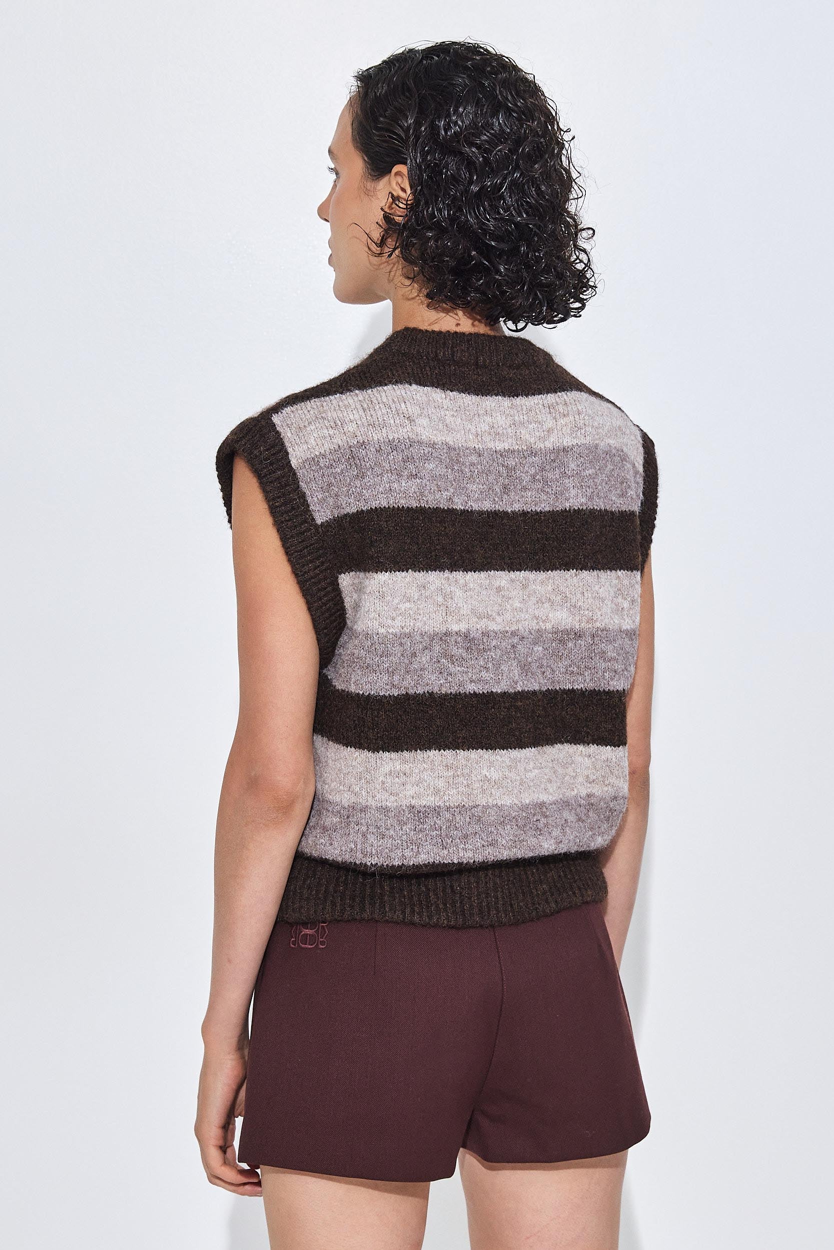 Fuzzy Striped Vest - Image 5