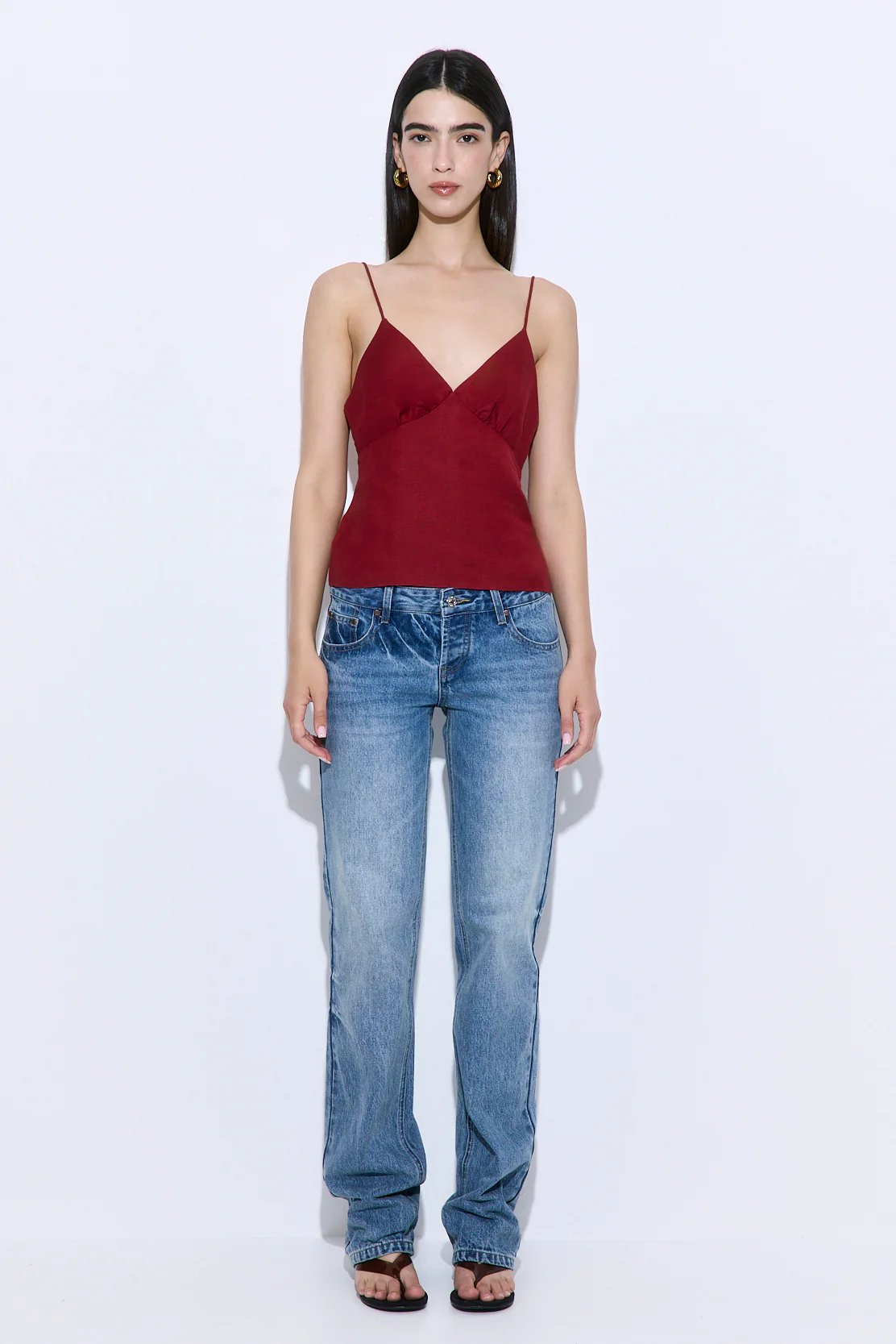 Gathered Neck Linen Camisole - Image 2