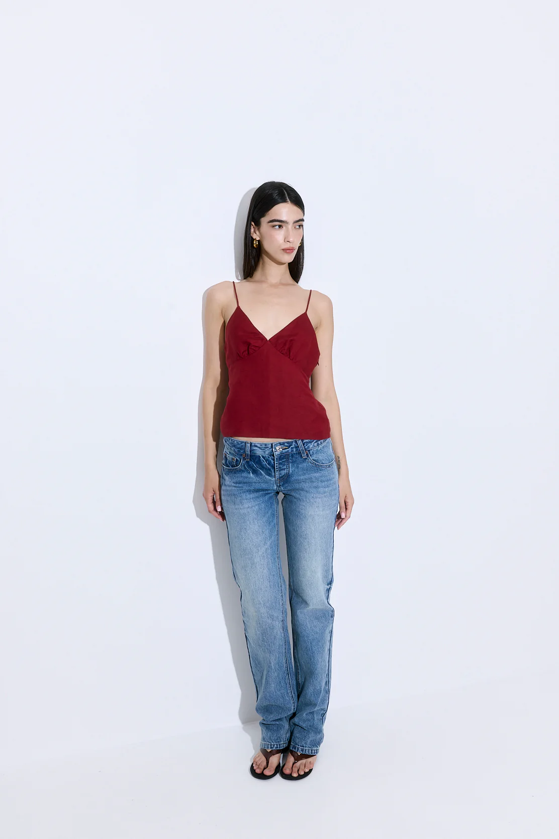 Gathered Neck Linen Camisole - Image 3