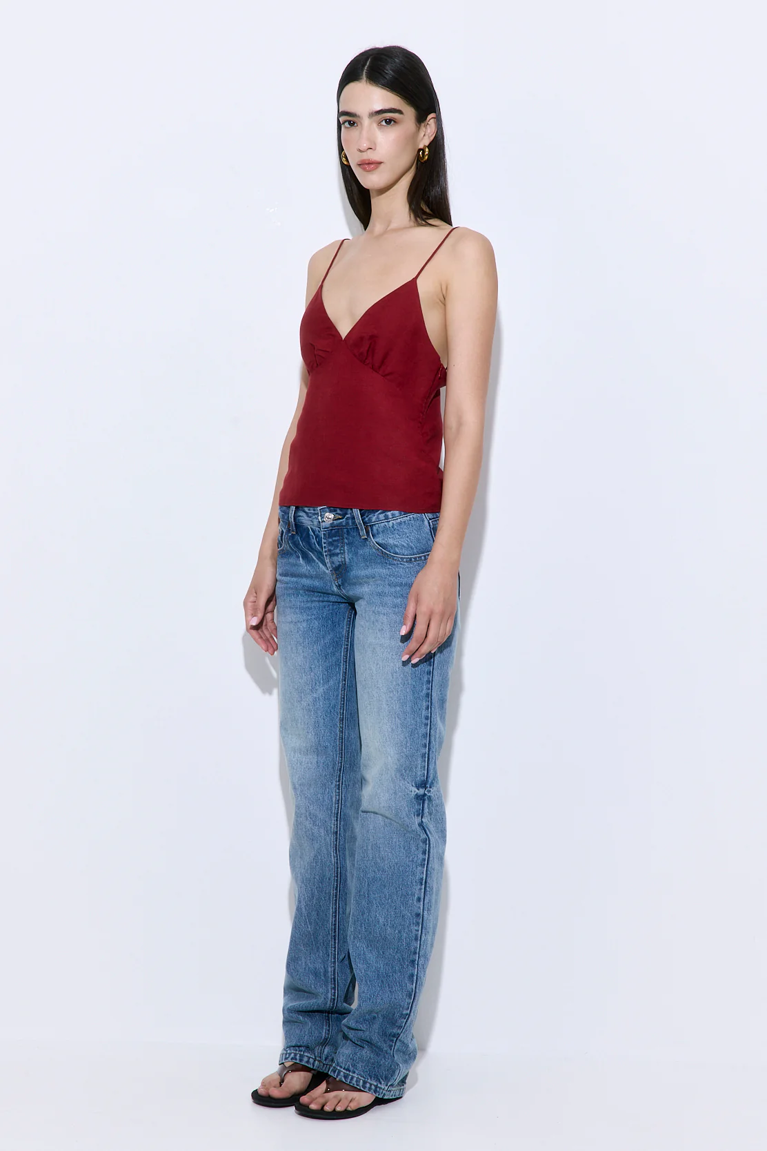 Gathered Neck Linen Camisole - Image 4