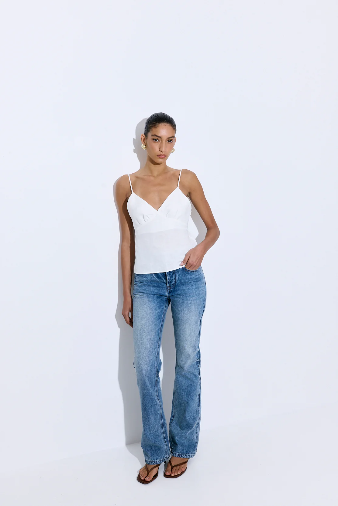 Gathered Neck Linen Camisole - Image 3