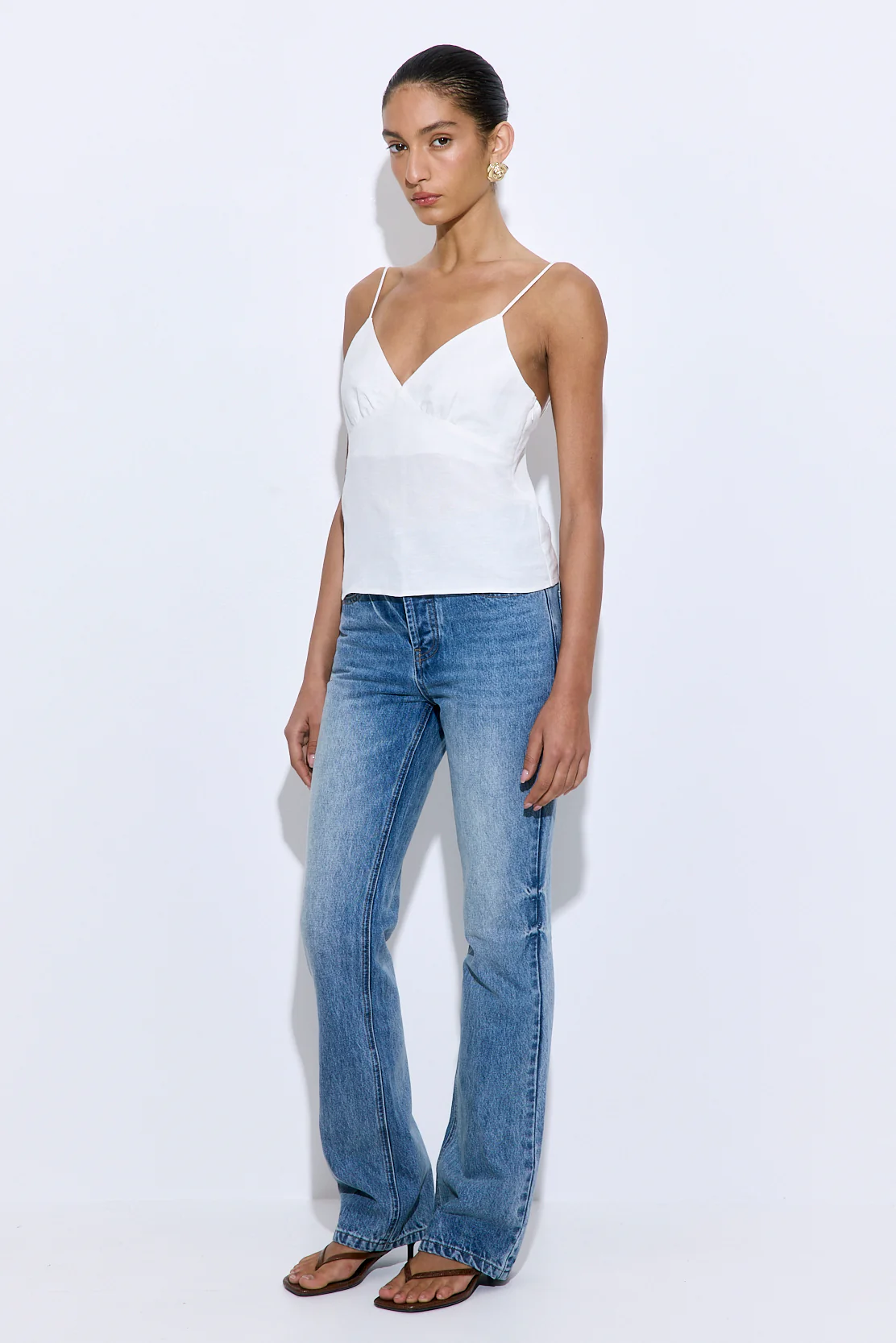 Gathered Neck Linen Camisole - Image 4