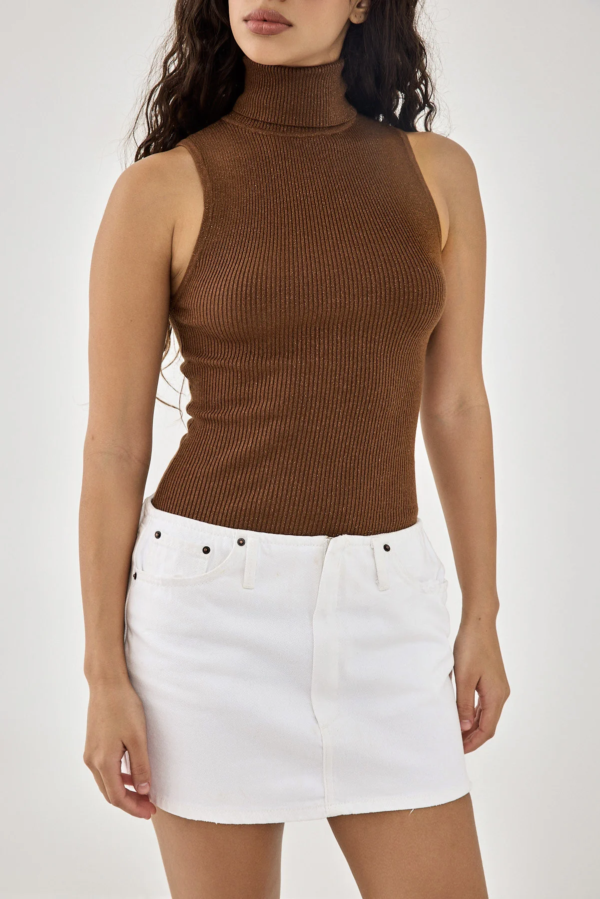Glitter Ribbed Turtleneck Top - Image 6