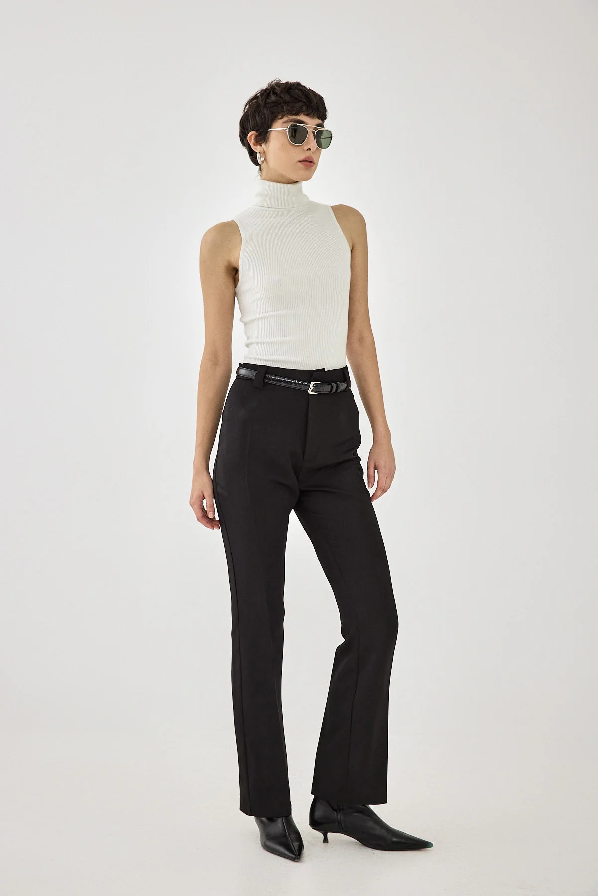 Glitter Ribbed Turtleneck Top - Image 4