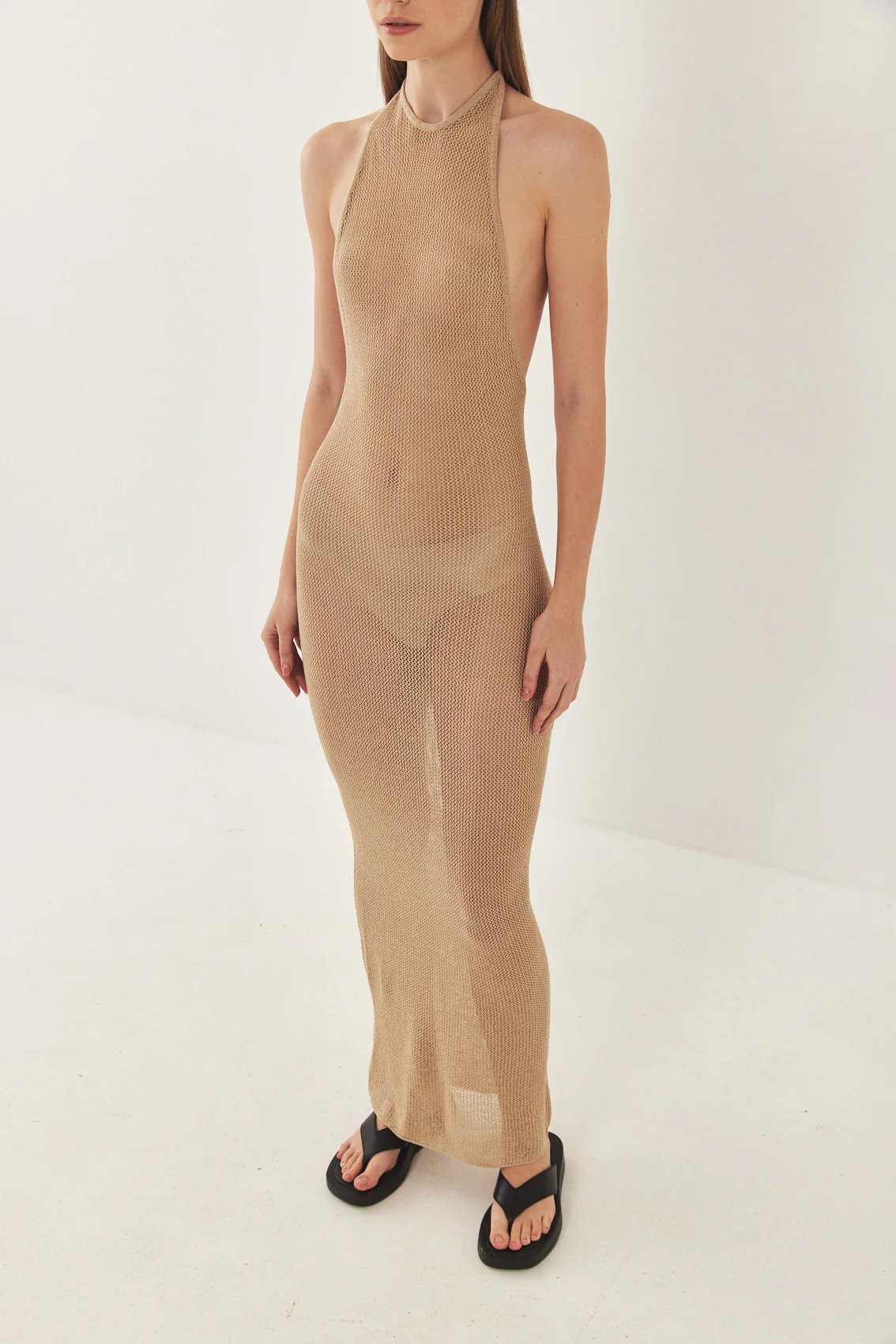 Halter Crochet Maxi Dress - Image 3