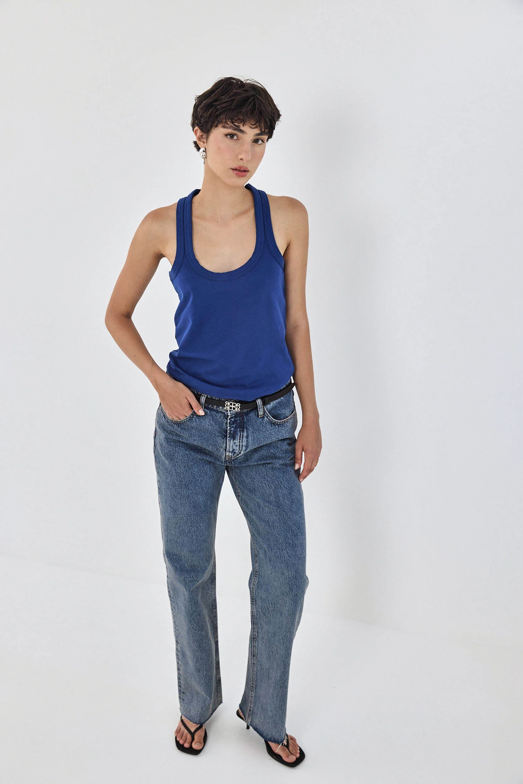 Heavy Cotton Deep Scoop Tank Top - Image 3