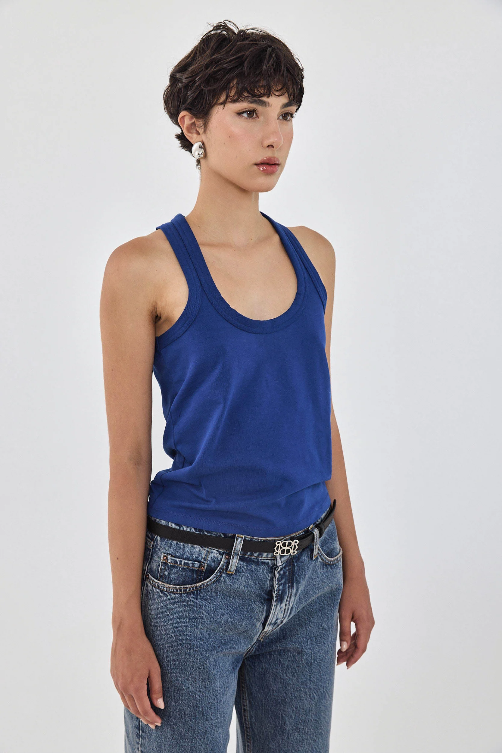 Heavy Cotton Deep Scoop Tank Top - Image 4