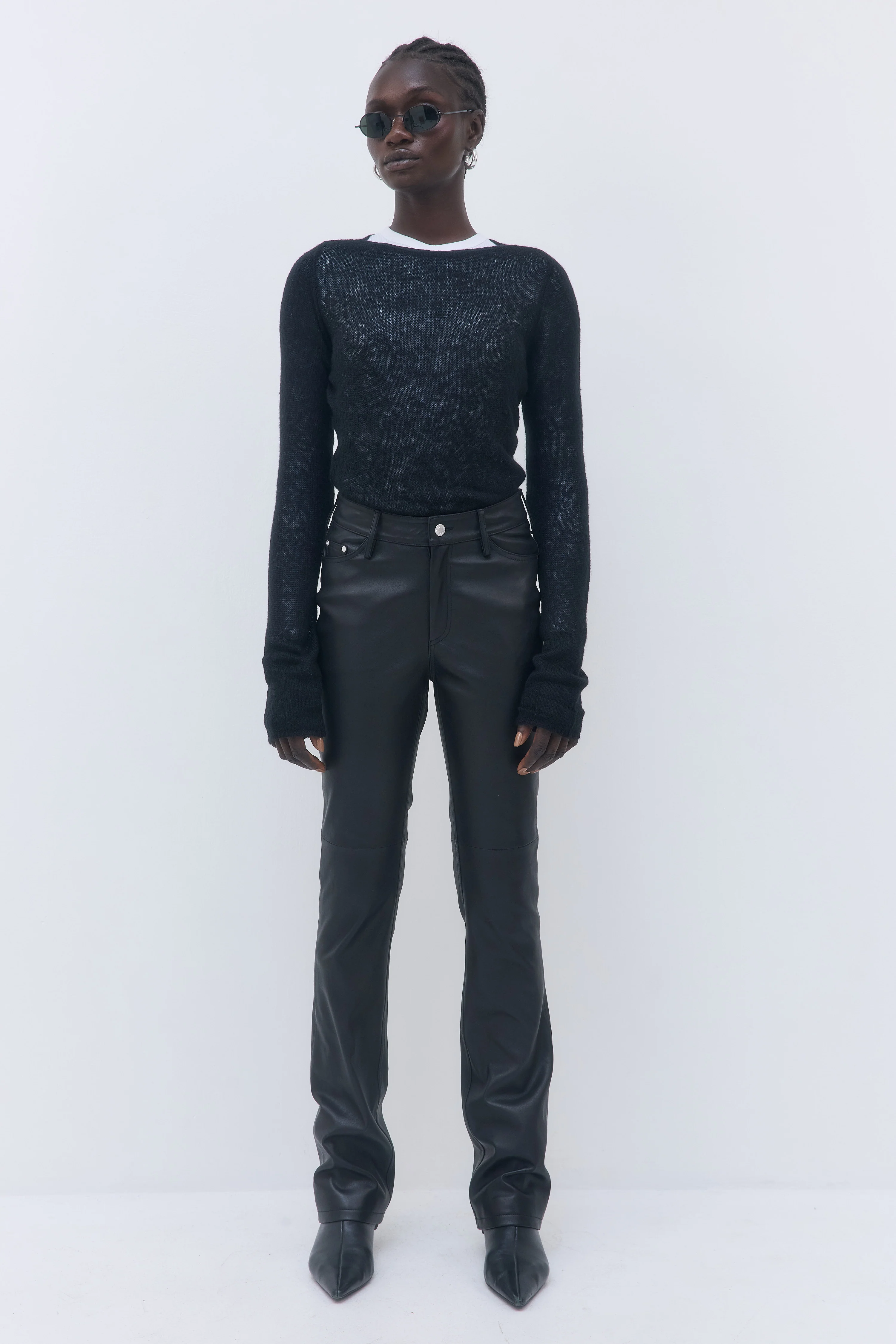 High Rise Leather Pants