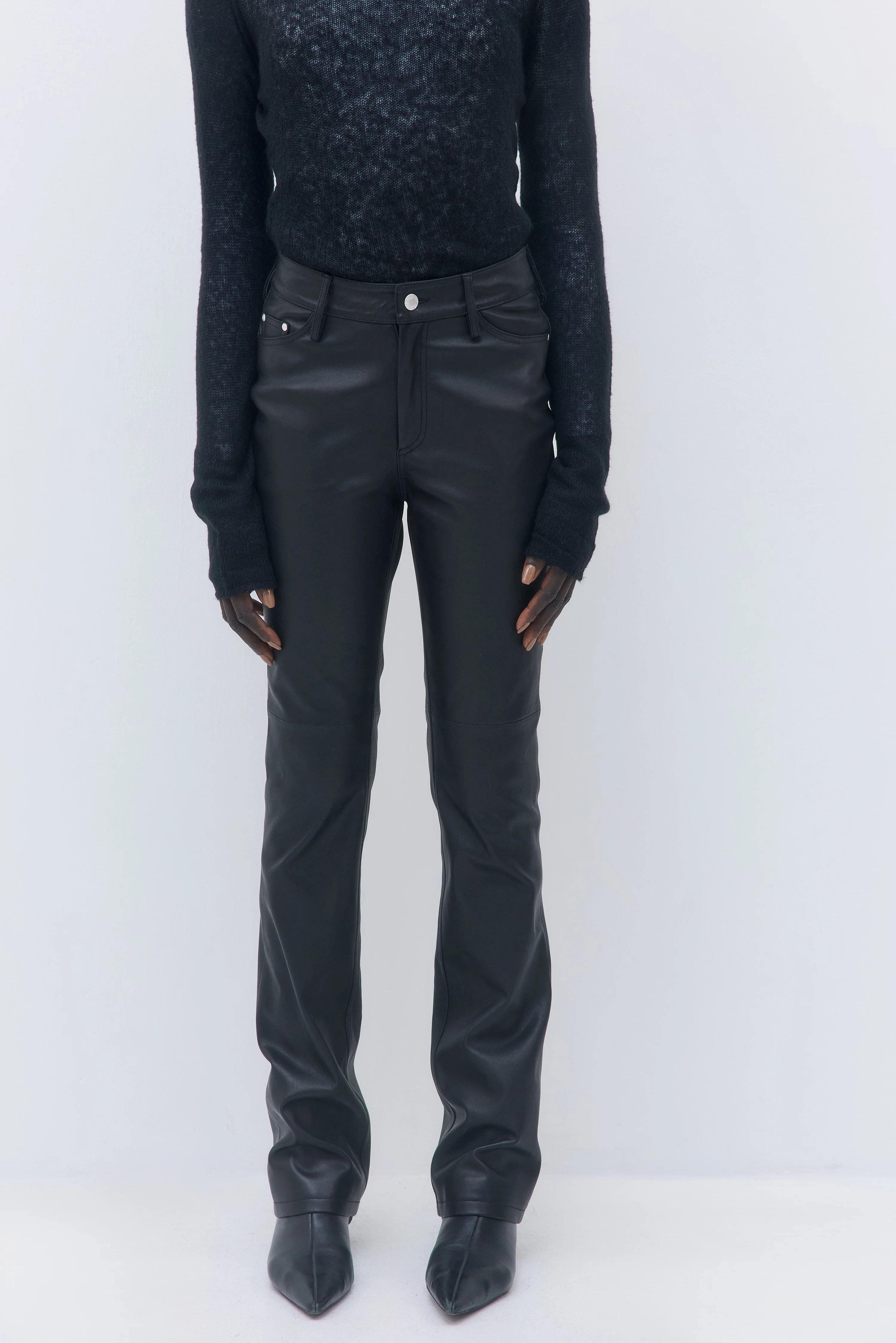 High Rise Leather Pants - Image 2