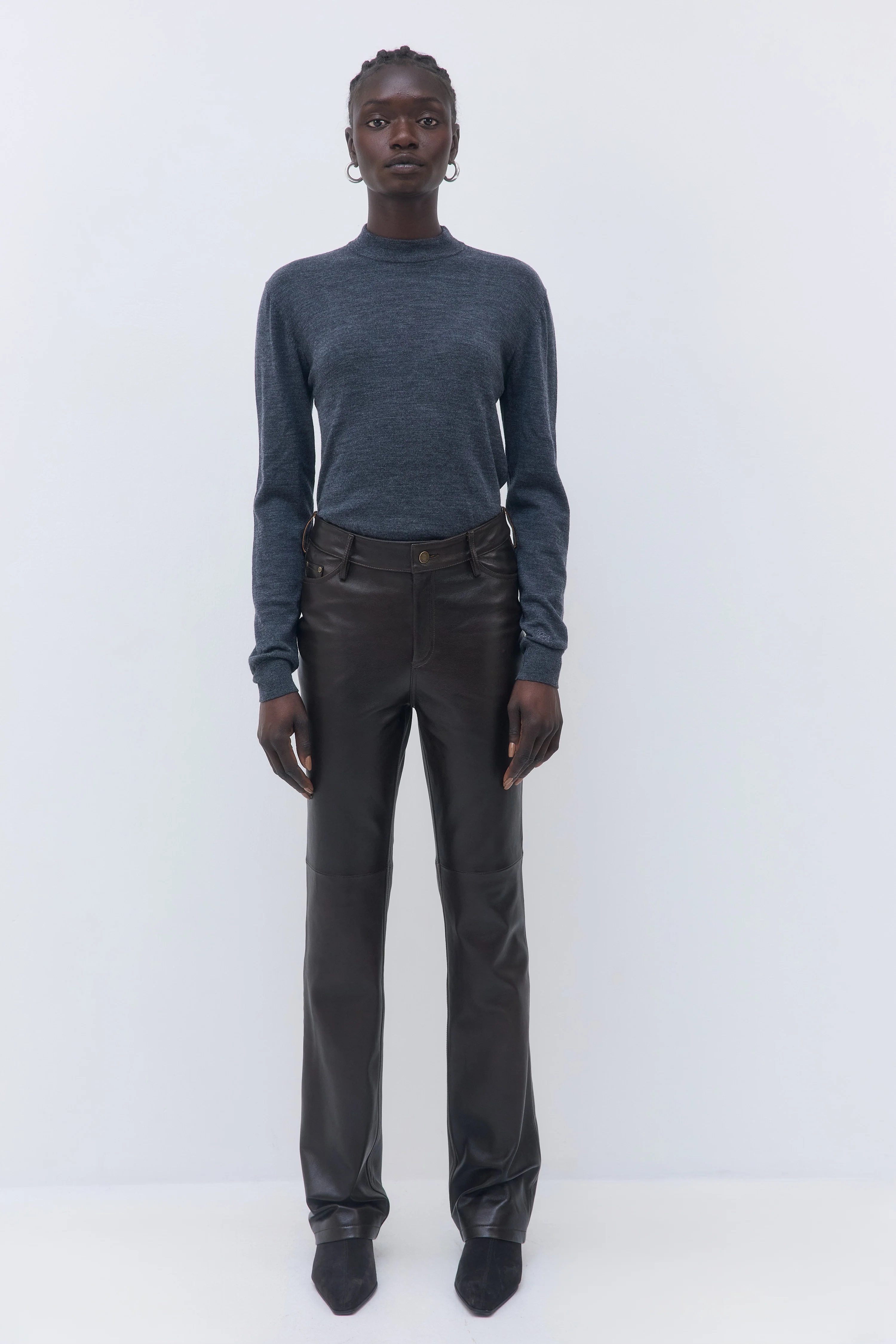 High Rise Leather Pants