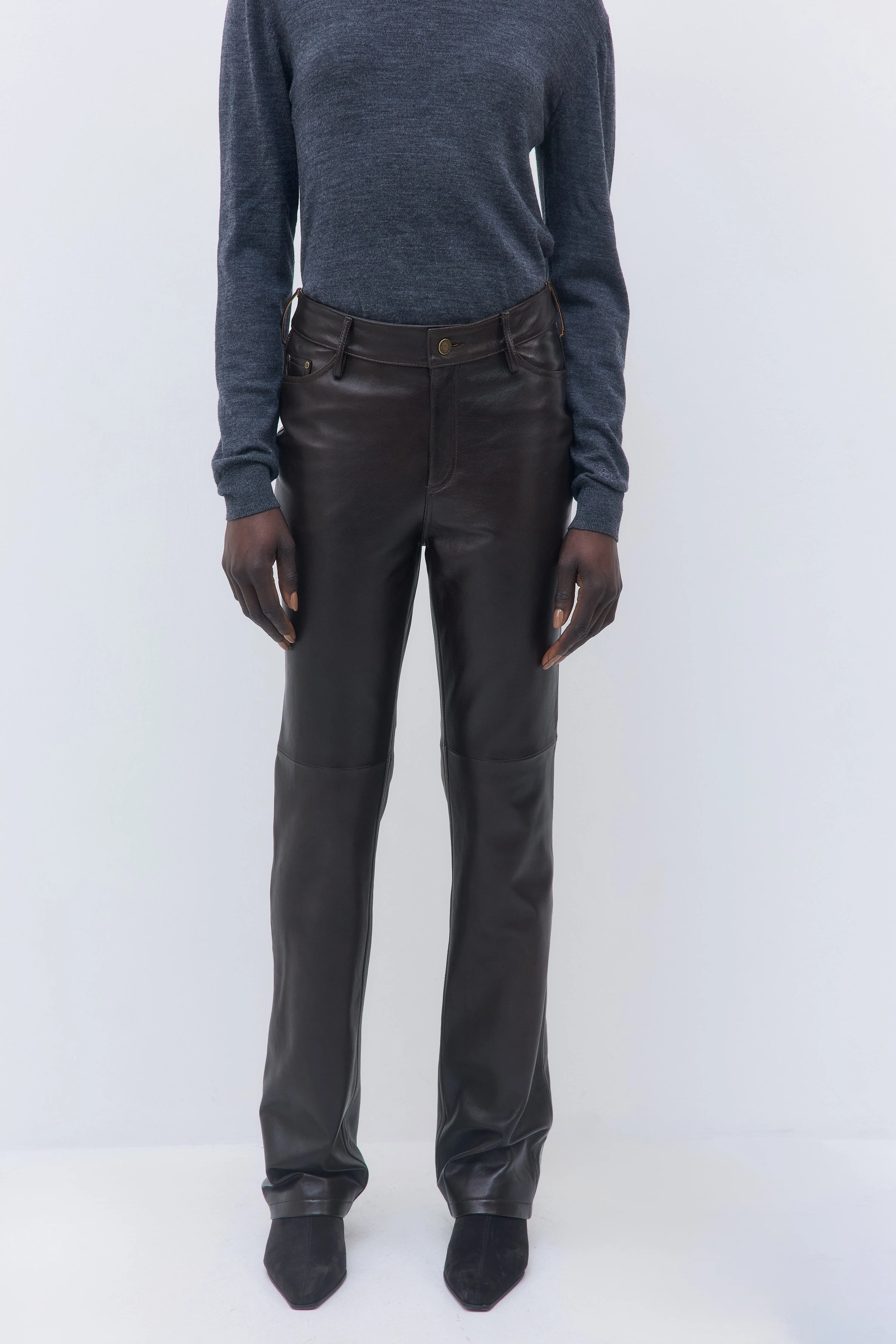 High Rise Leather Pants - Image 2