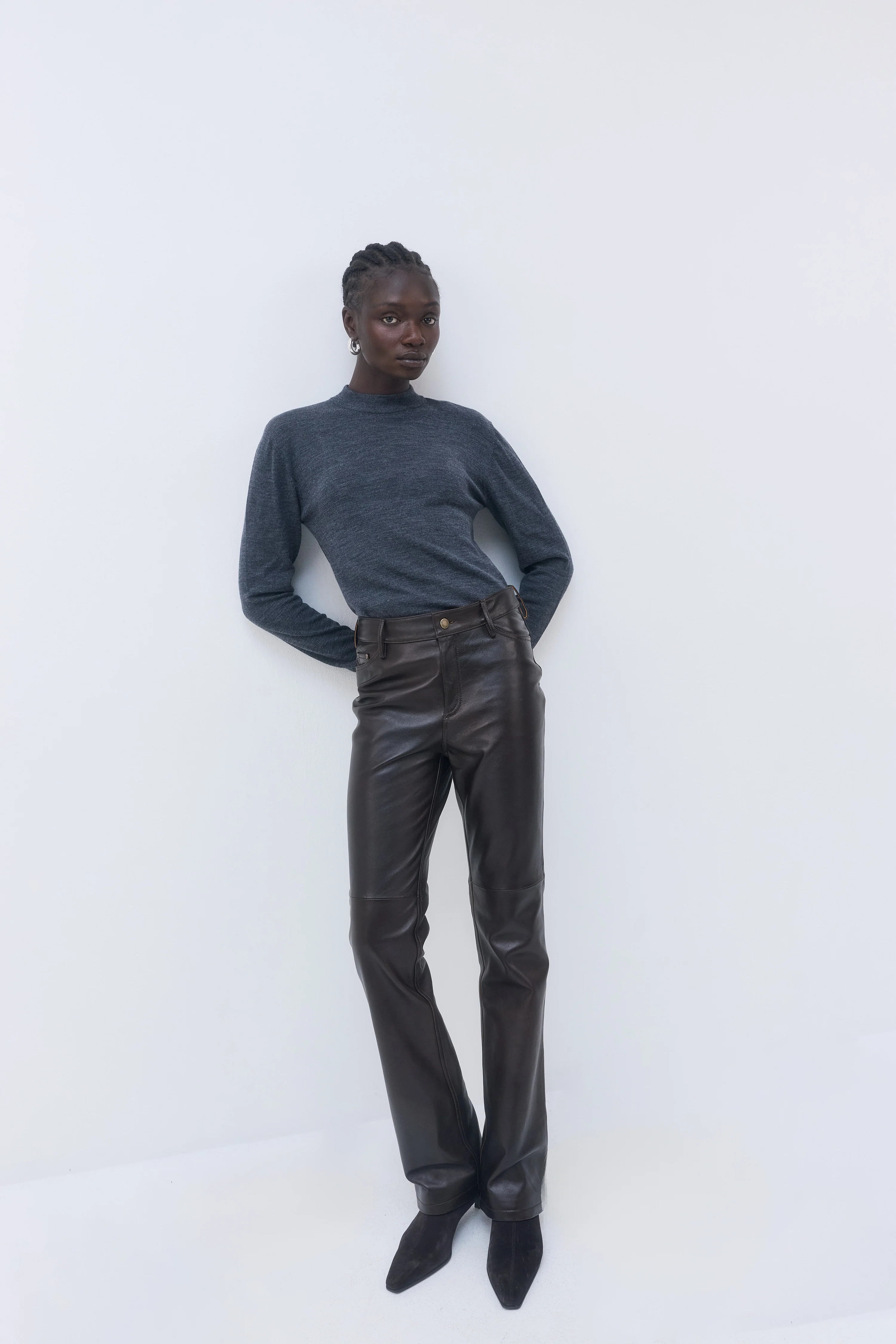 High Rise Leather Pants - Image 3