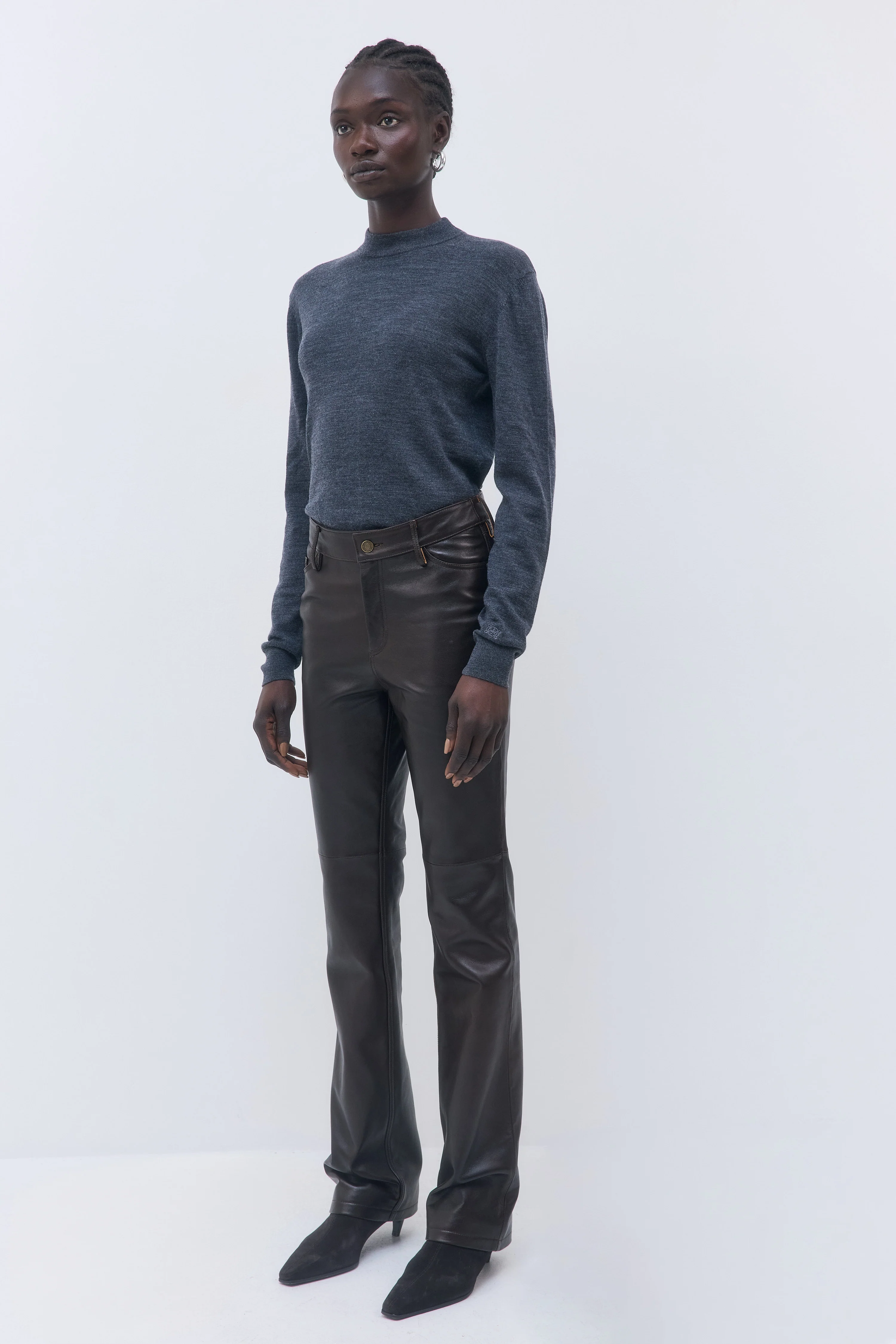 High Rise Leather Pants - Image 4