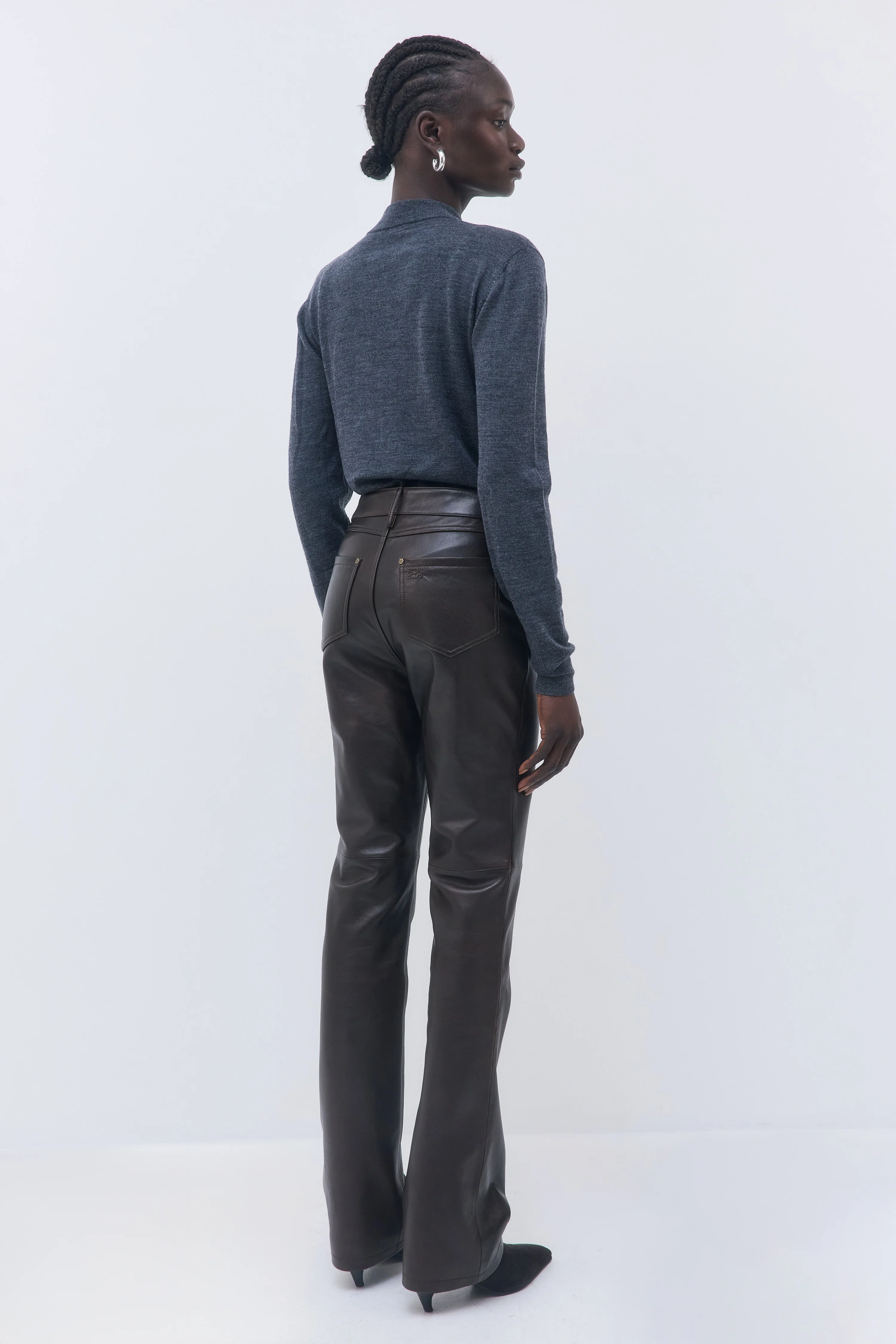 High Rise Leather Pants - Image 5
