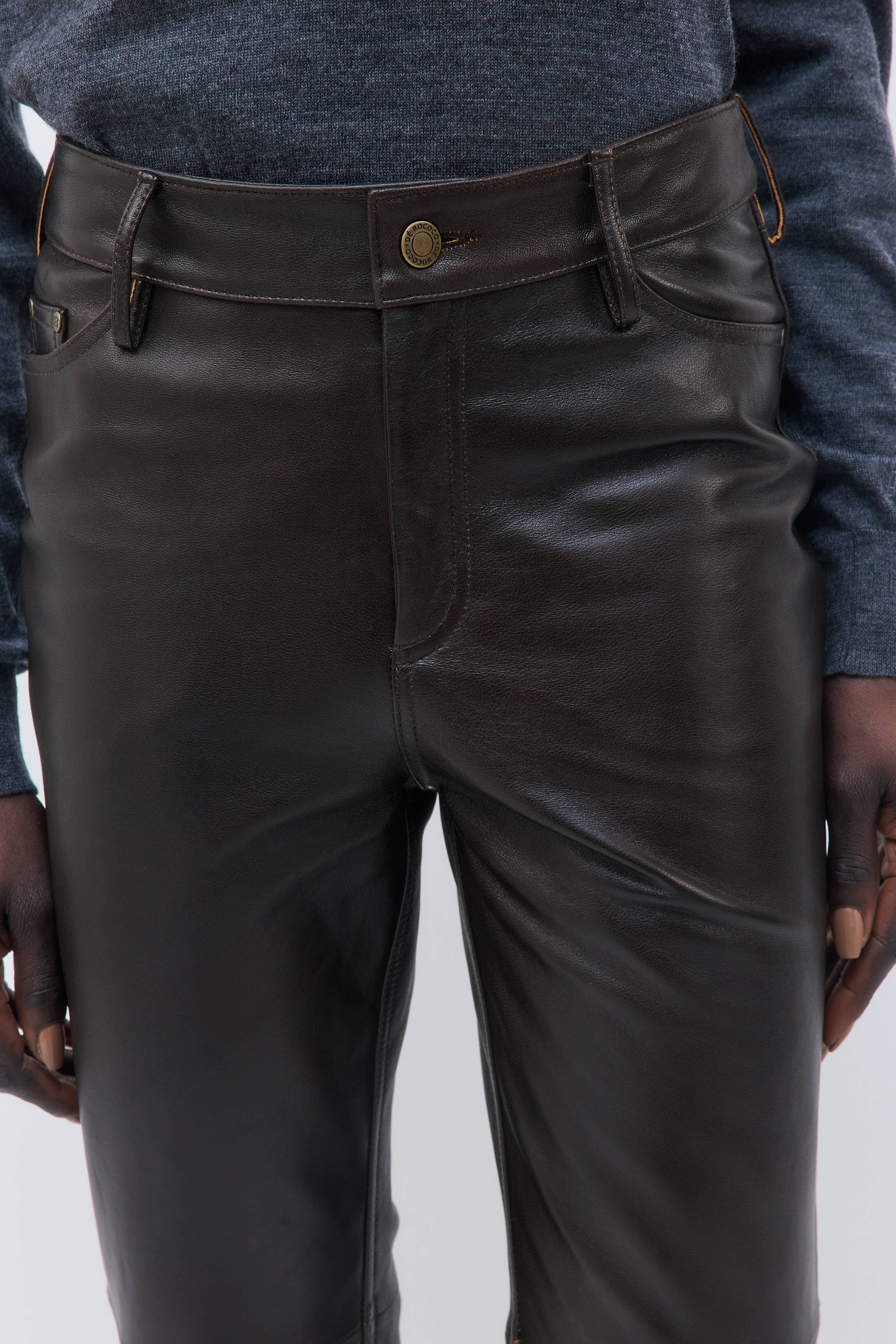 High Rise Leather Pants - Image 6