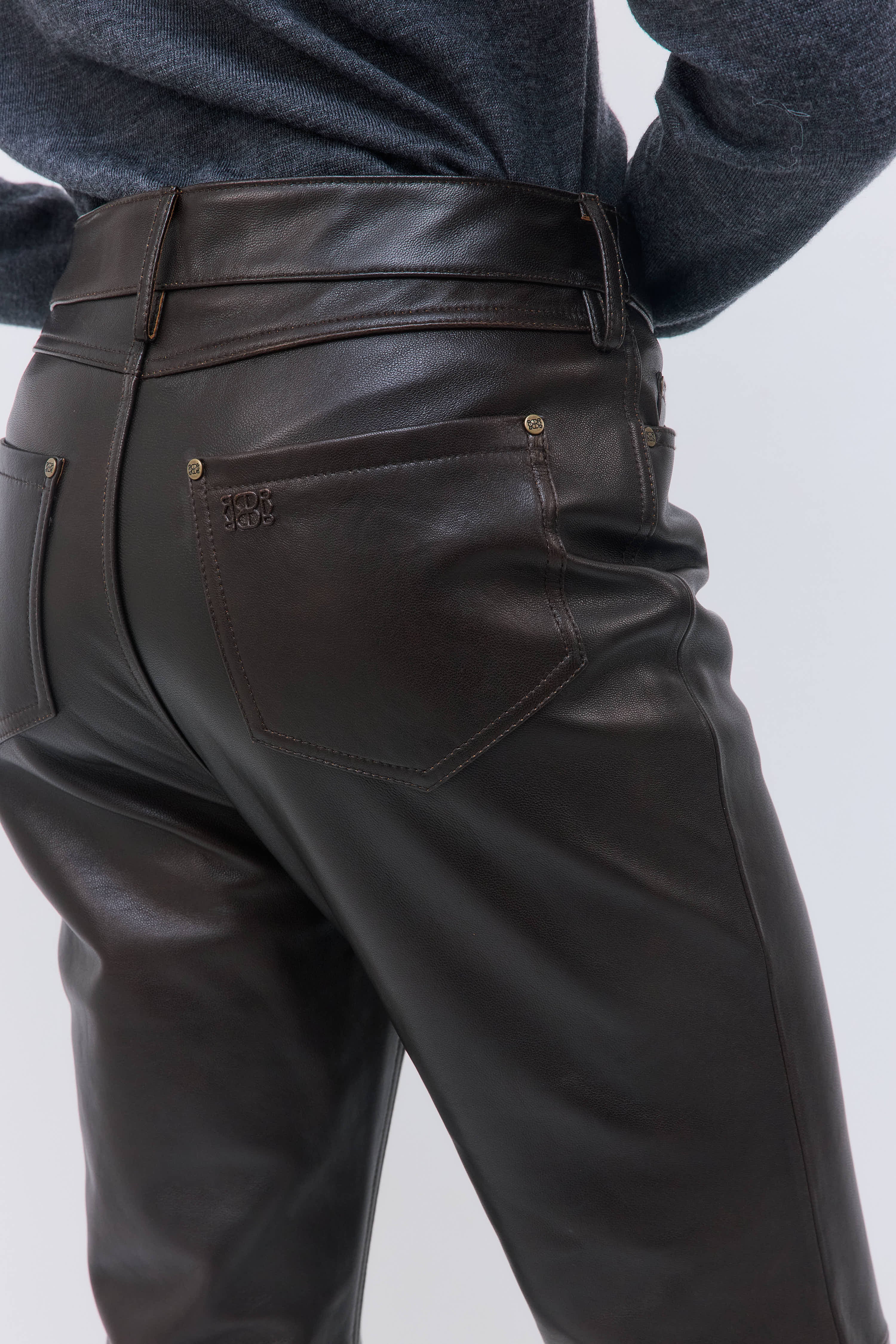 High Rise Leather Pants - Image 7