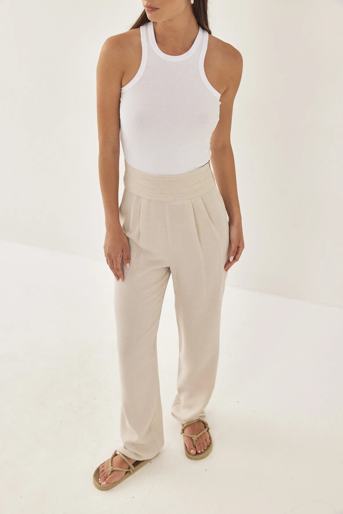 High Waisted Pleated Trousers - Image 3