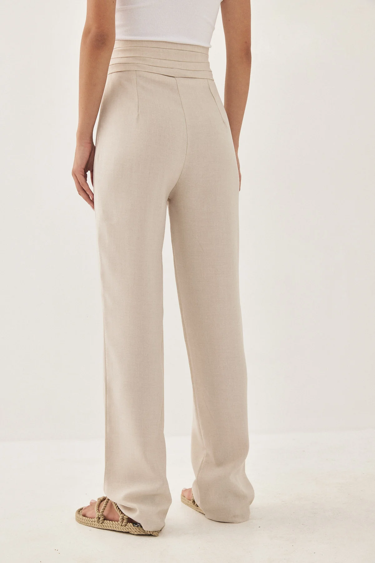 High Waisted Pleated Trousers - Image 6