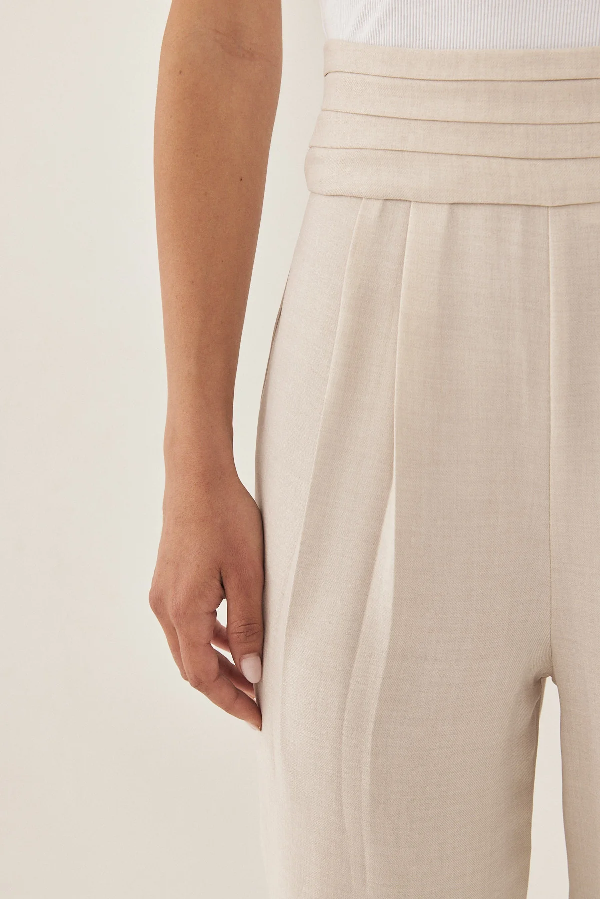 High Waisted Pleated Trousers - Image 8