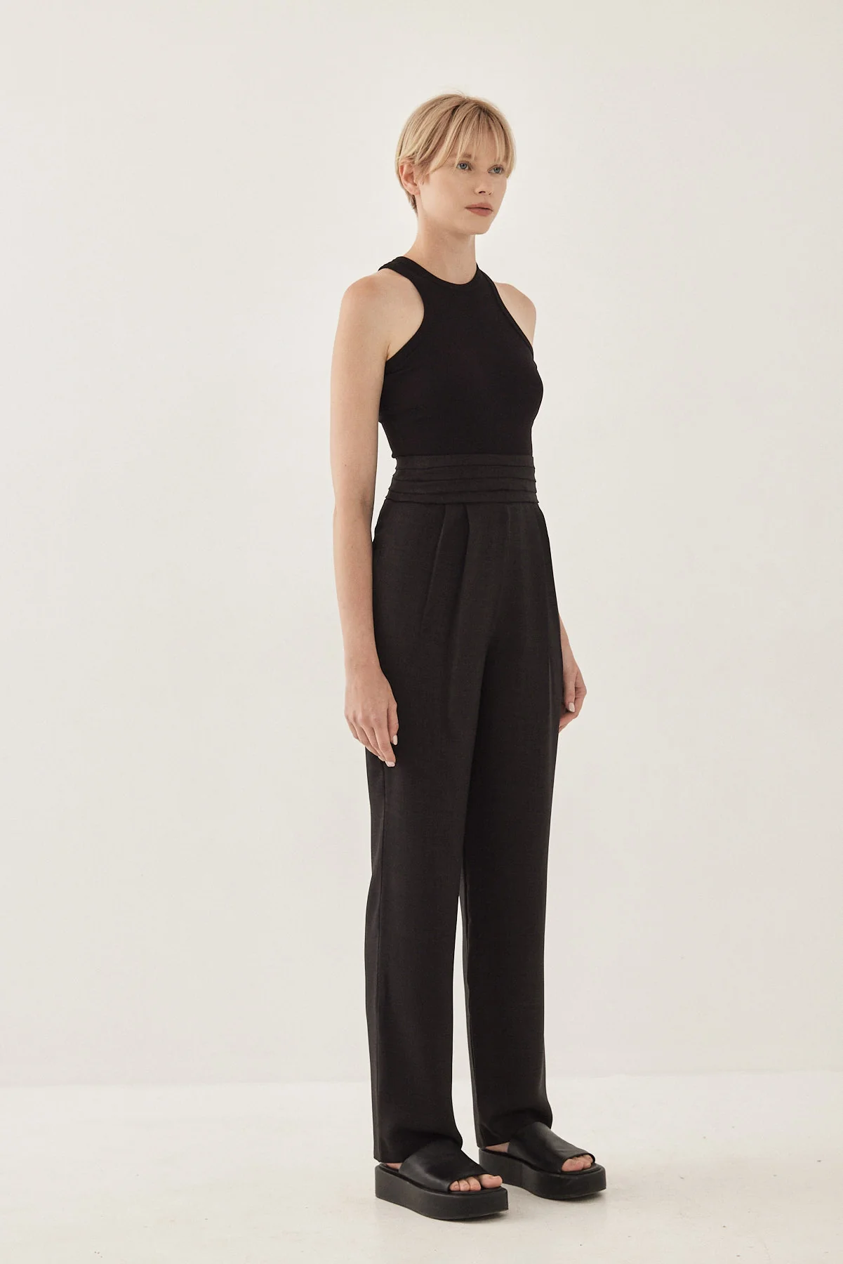 High Waisted Pleated Trousers - Image 4