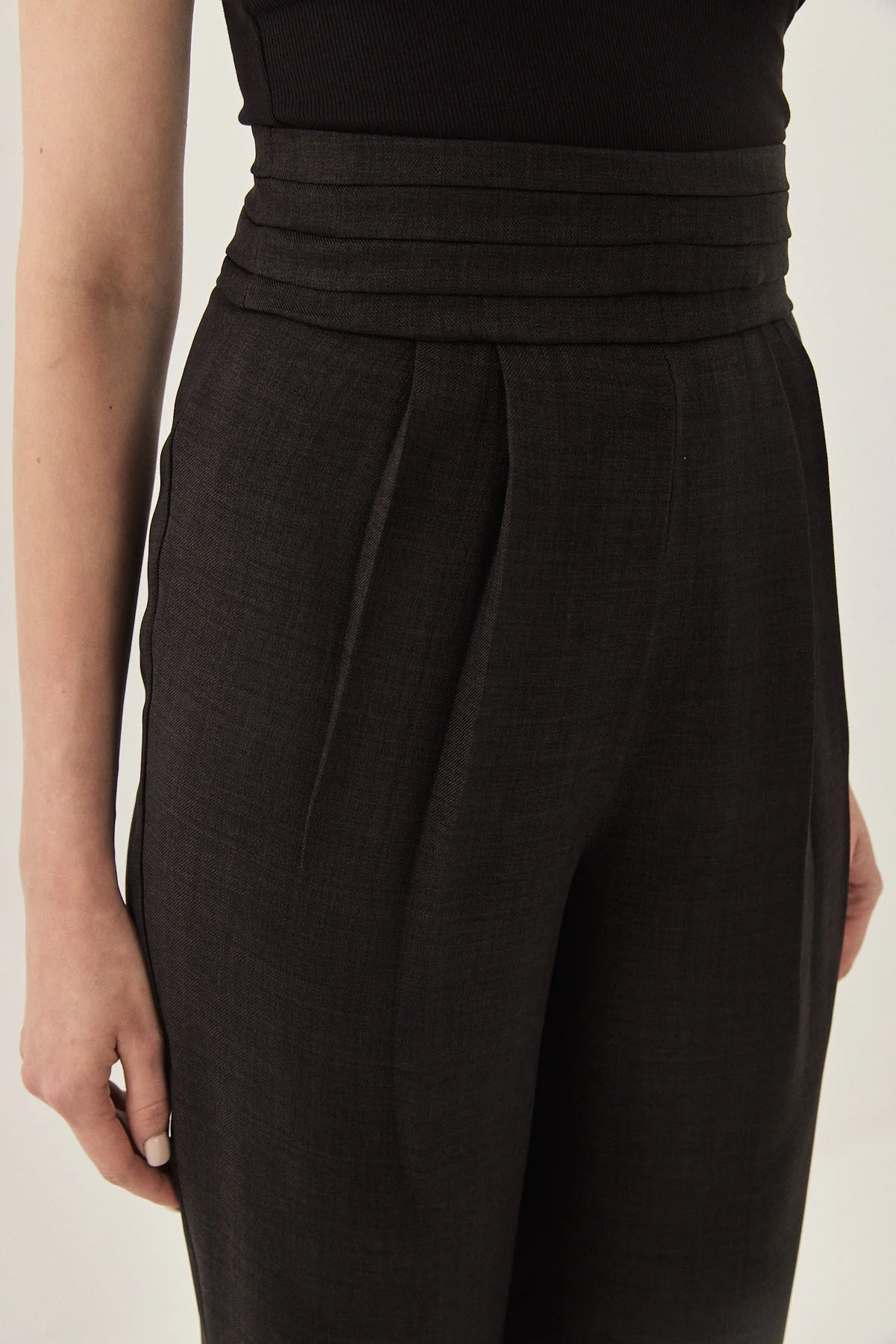 High Waisted Pleated Trousers - Image 7