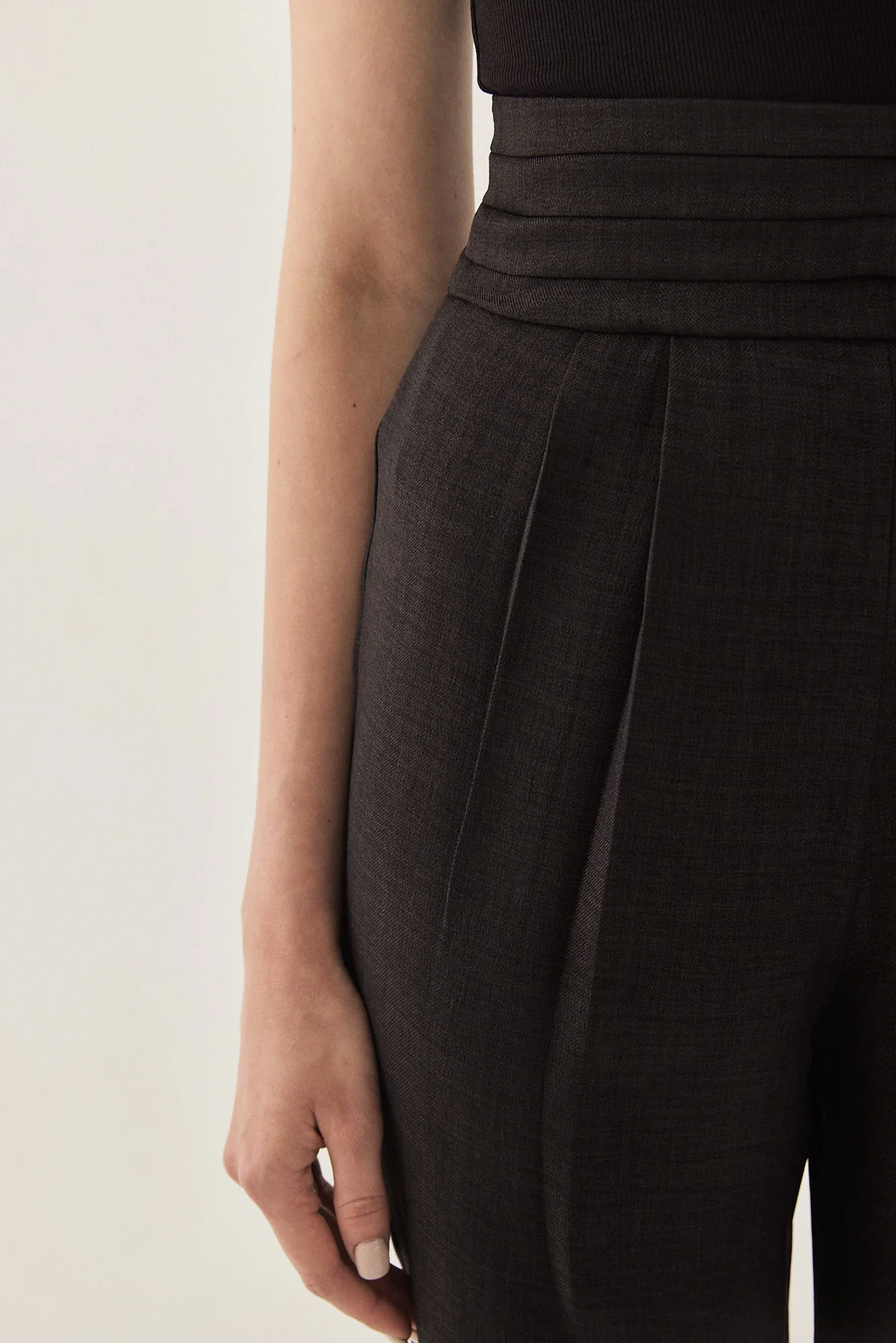High Waisted Pleated Trousers - Image 8