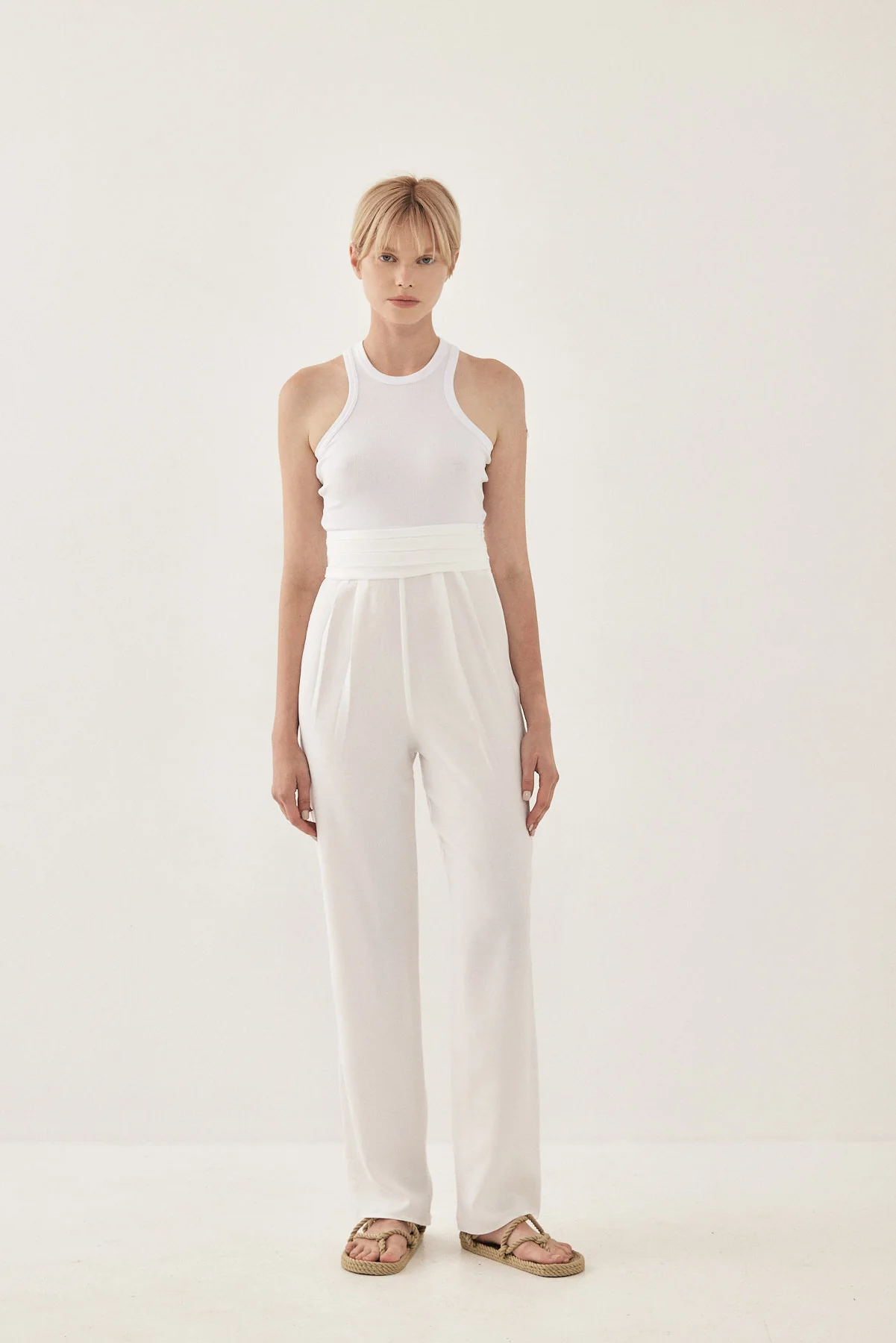 High Waisted Pleated Trousers