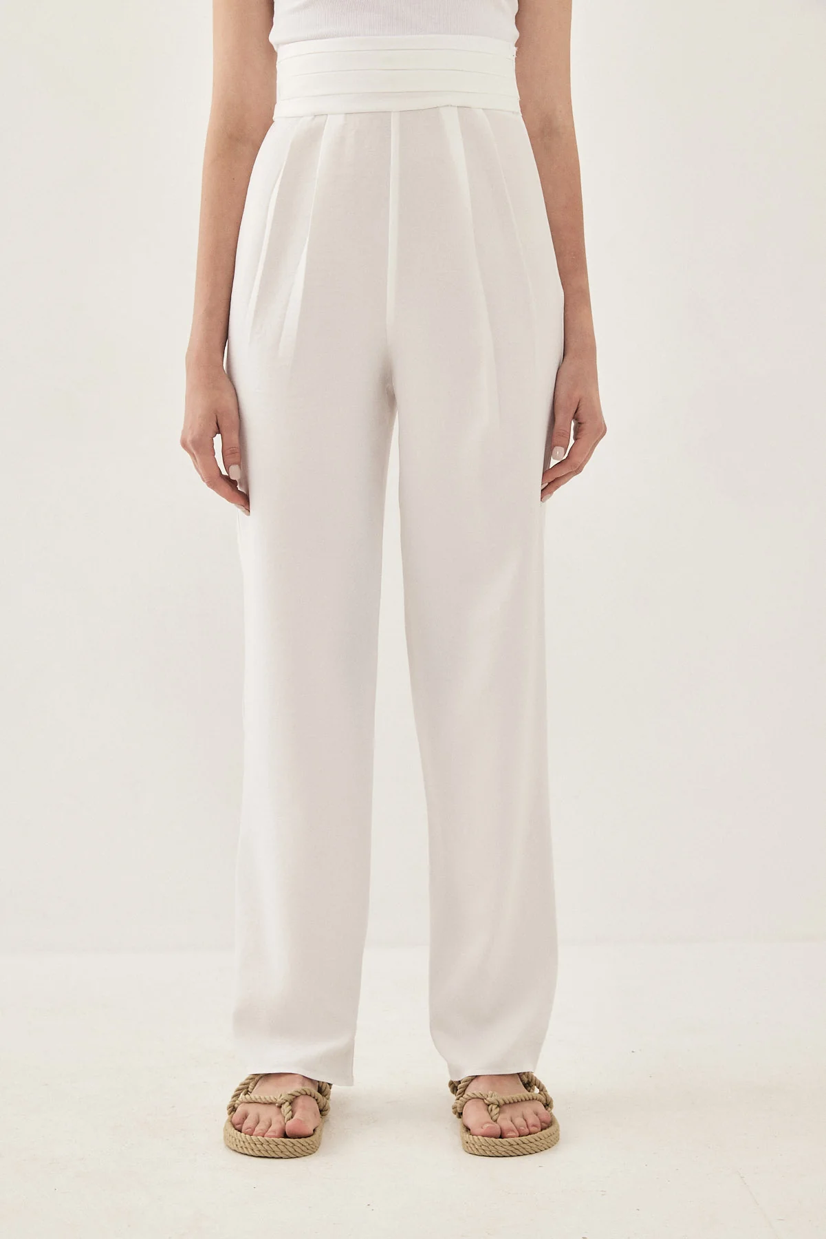 High Waisted Pleated Trousers - Image 2