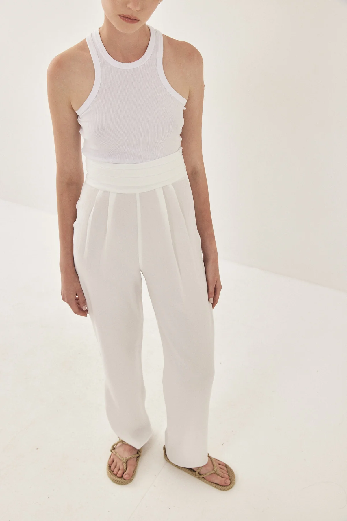 High Waisted Pleated Trousers - Image 3