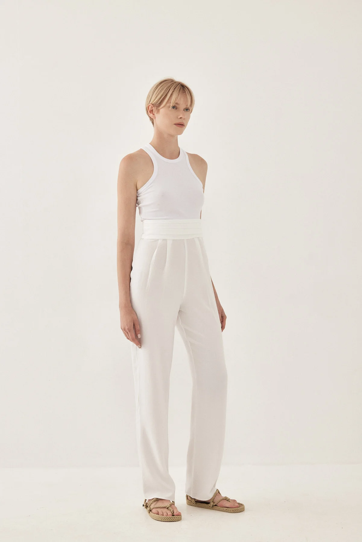 High Waisted Pleated Trousers - Image 4