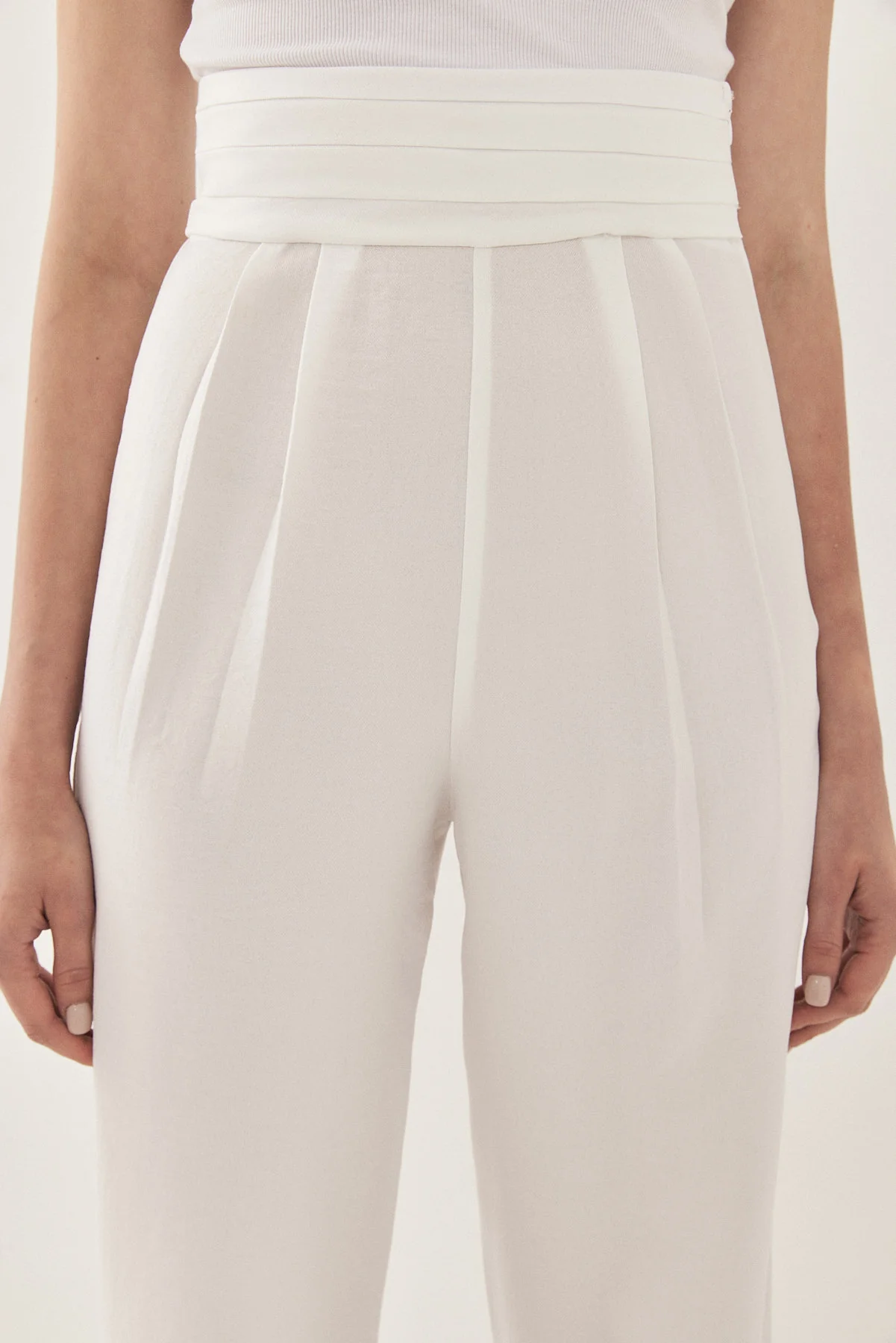 High Waisted Pleated Trousers - Image 6