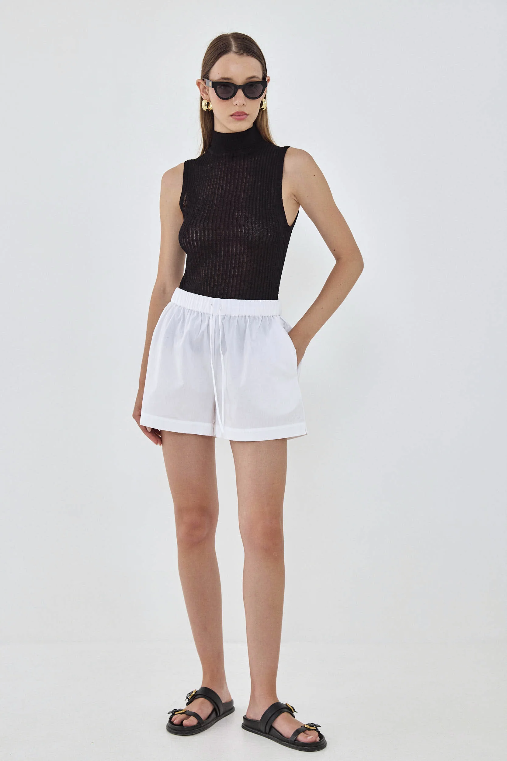 Knit Sleeveless Turtleneck Top - Image 2