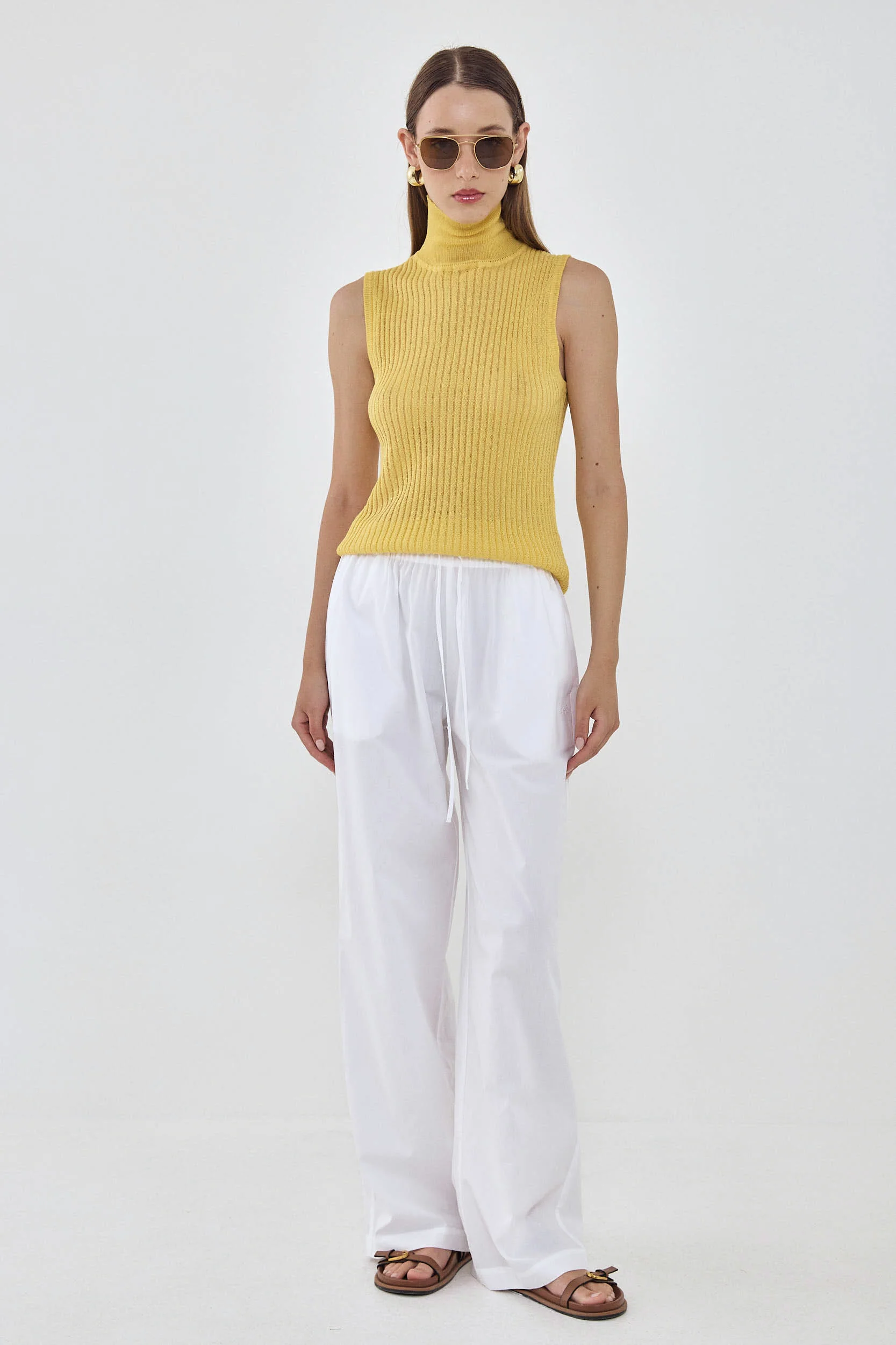 Knit Sleeveless Turtleneck Top - Image 2