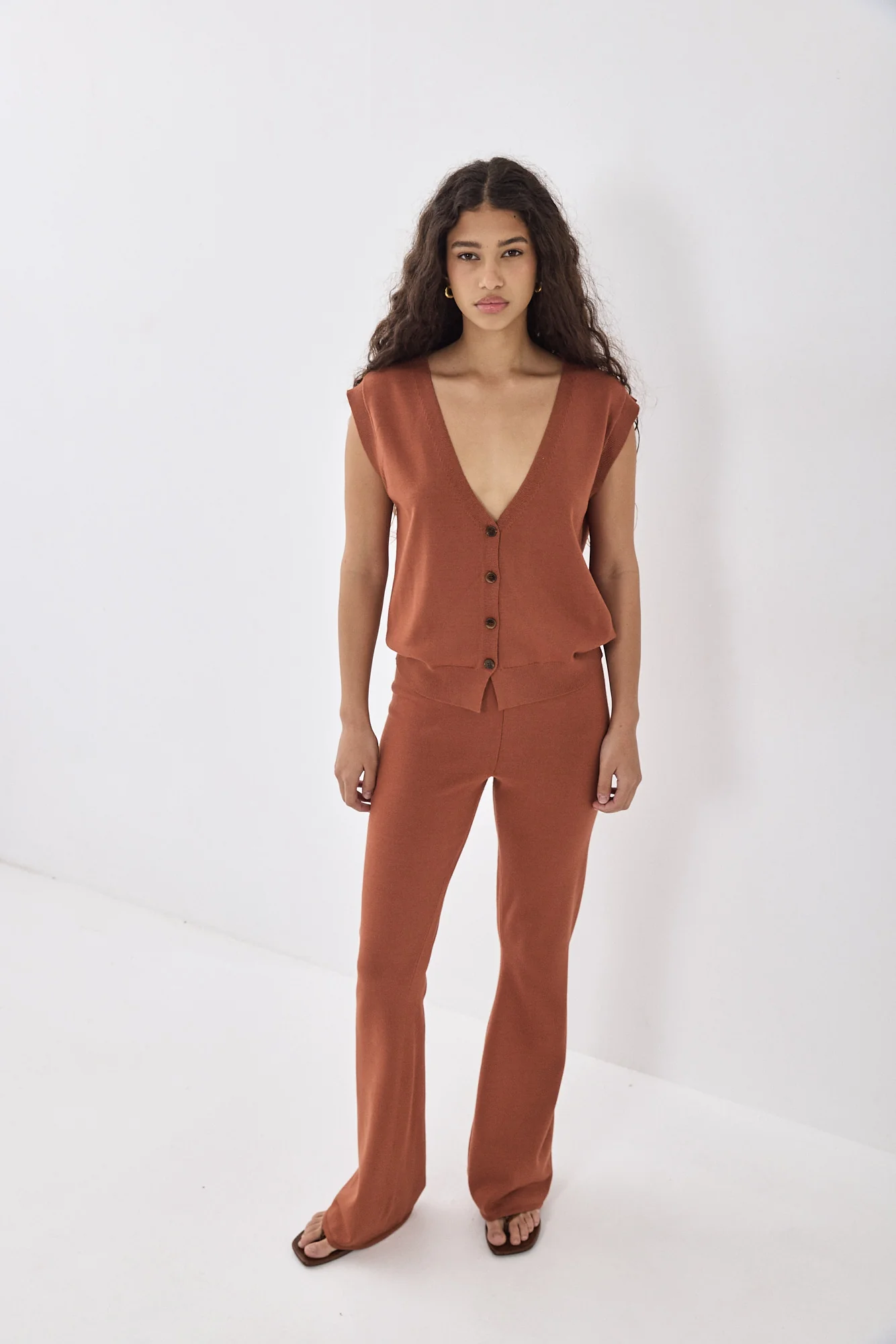 Knitted Bootcut Pants - Image 3