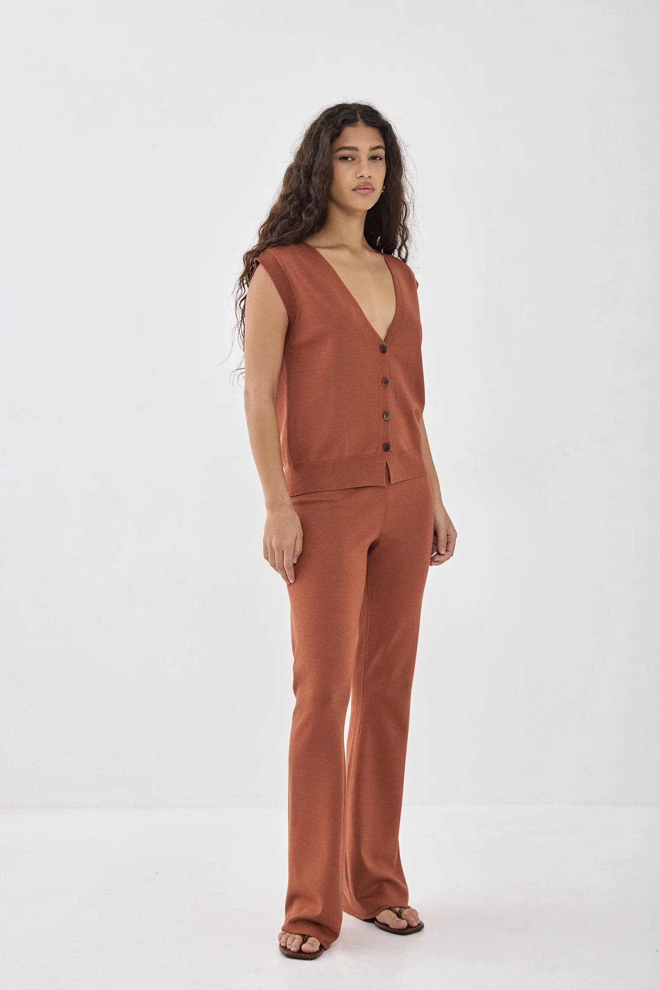 Knitted Bootcut Pants - Image 4
