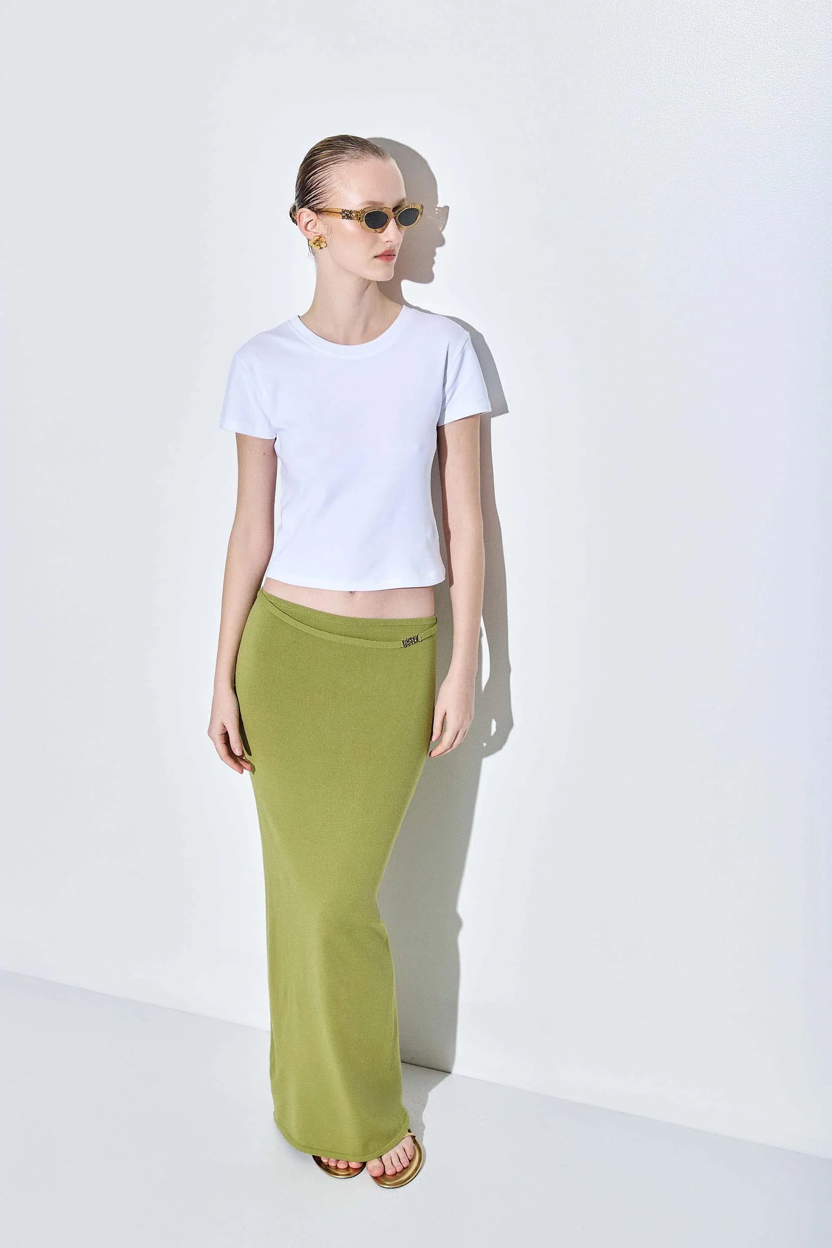 Knitted Buckle Maxi Skirt - Image 3