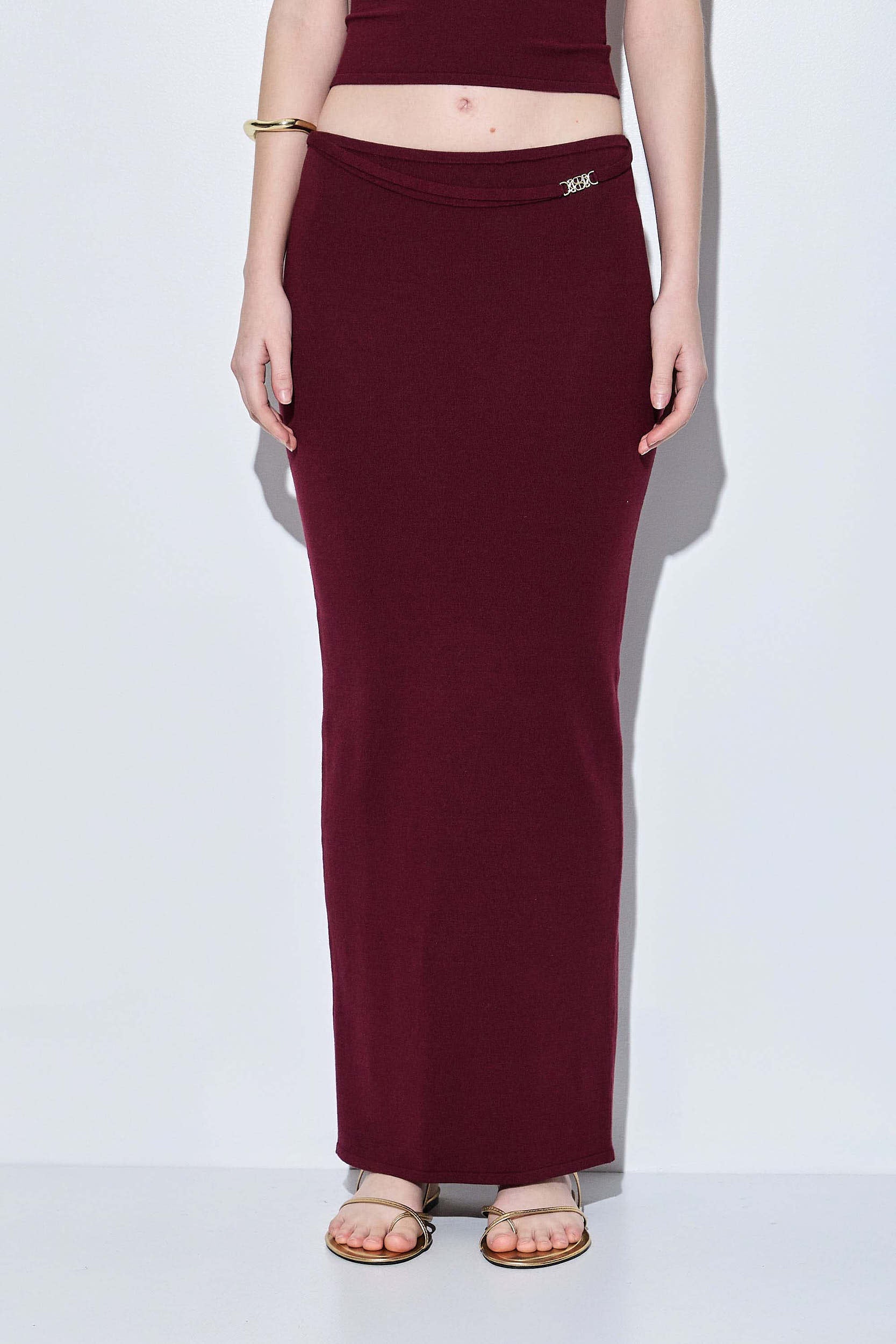 Knitted Buckle Maxi Skirt - Image 2