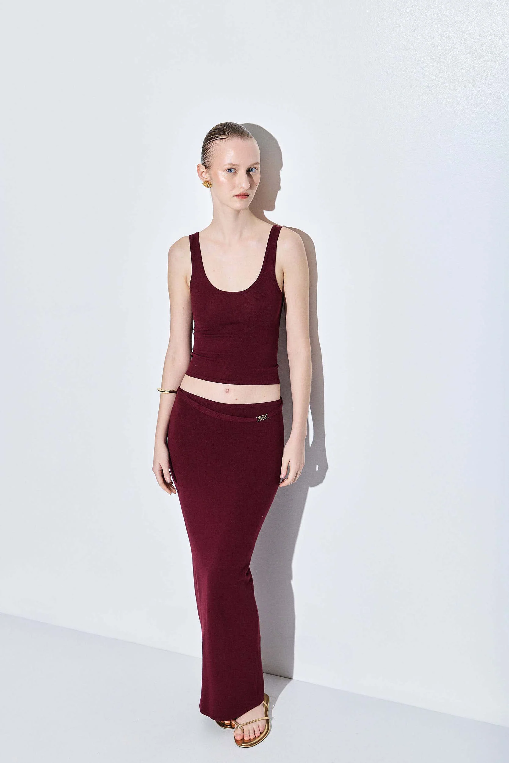 Knitted Buckle Maxi Skirt - Image 3