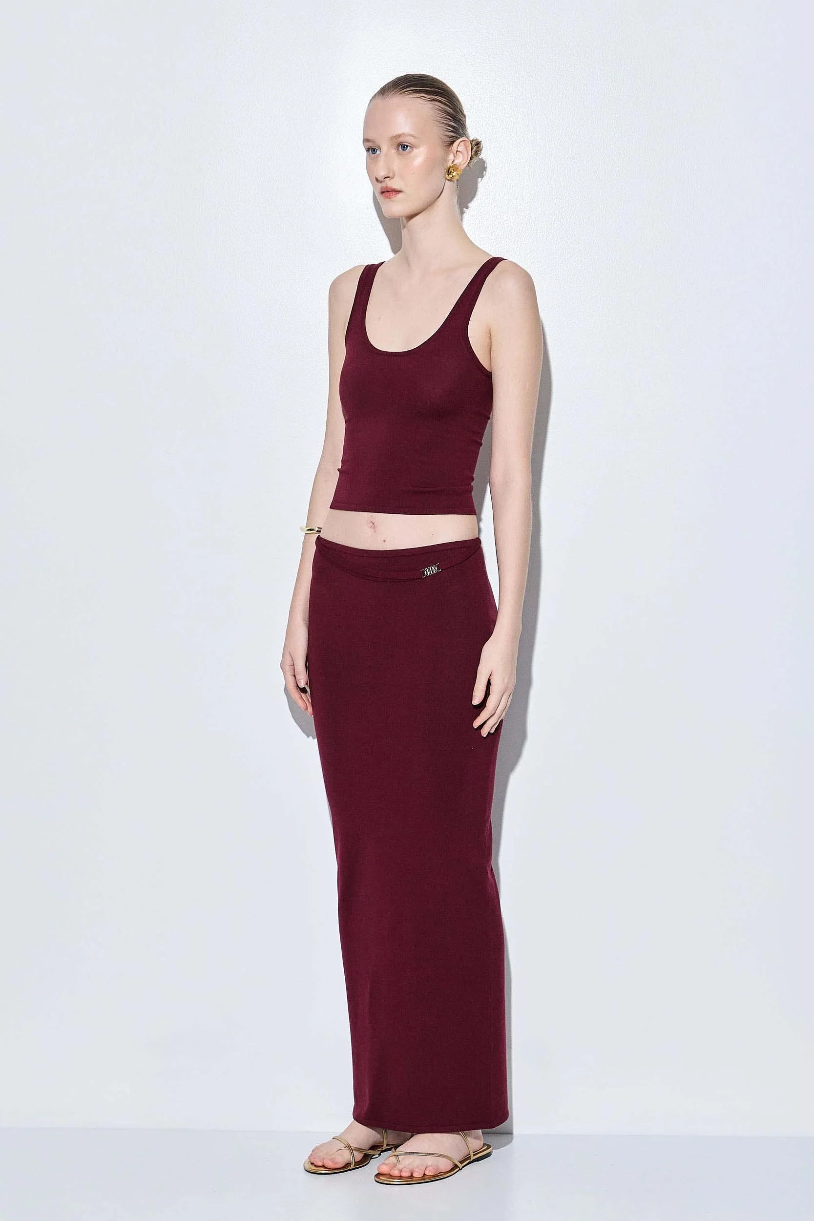 Knitted Buckle Maxi Skirt - Image 4