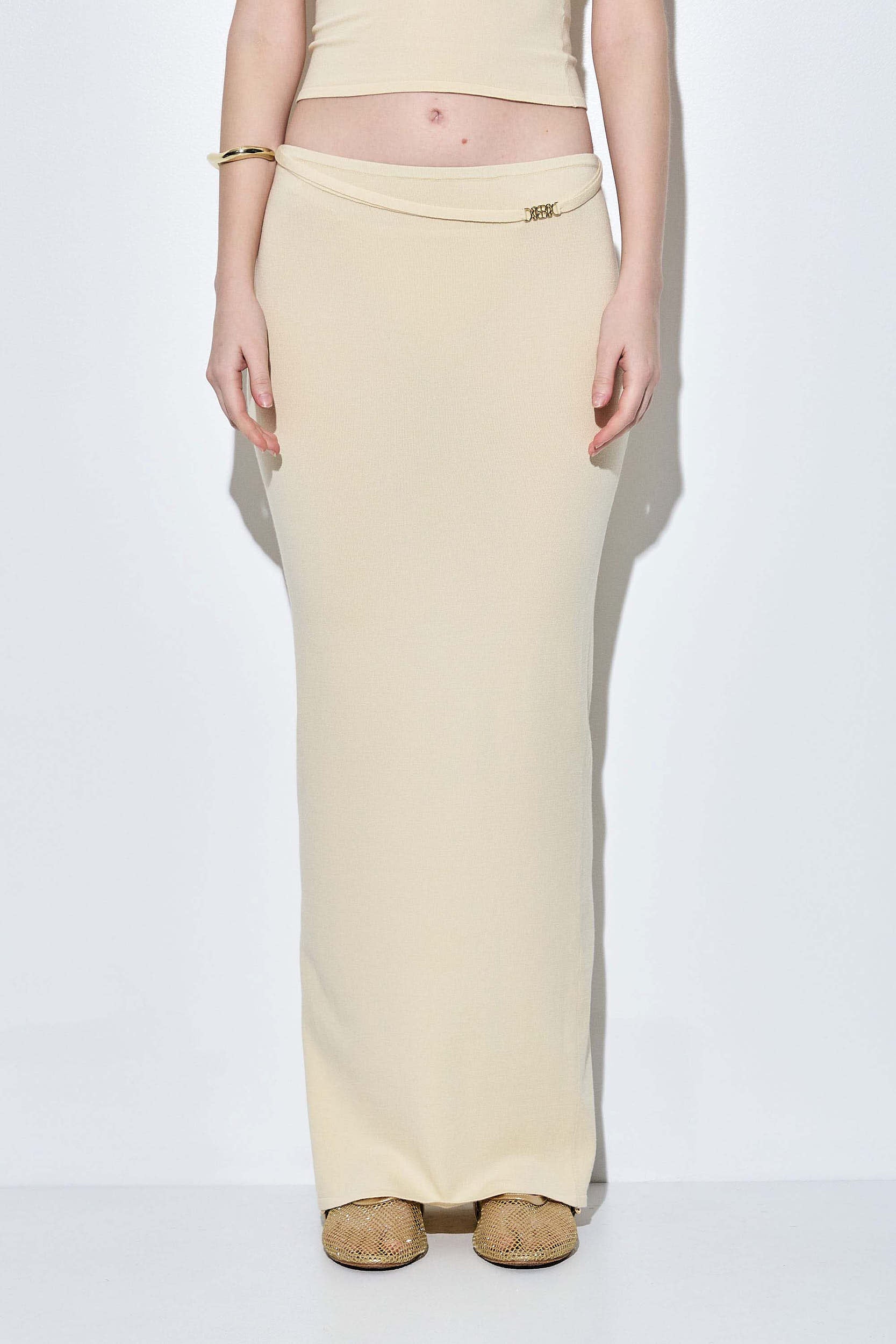 Knitted Buckle Maxi Skirt - Image 2