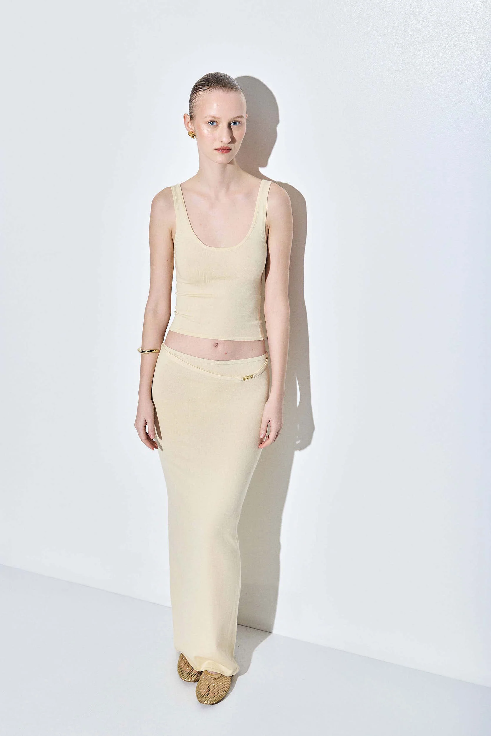 Knitted Buckle Maxi Skirt - Image 3