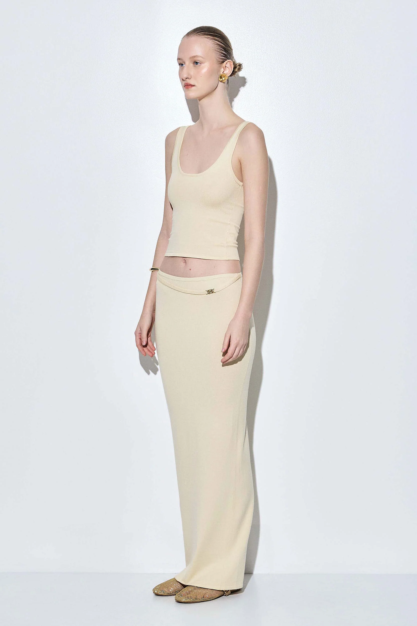 Knitted Buckle Maxi Skirt - Image 4