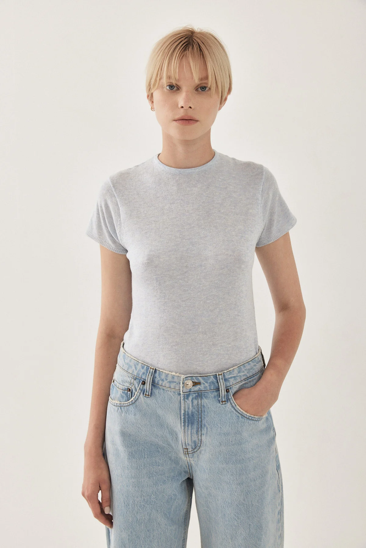 Knitted Crewneck T Shirt