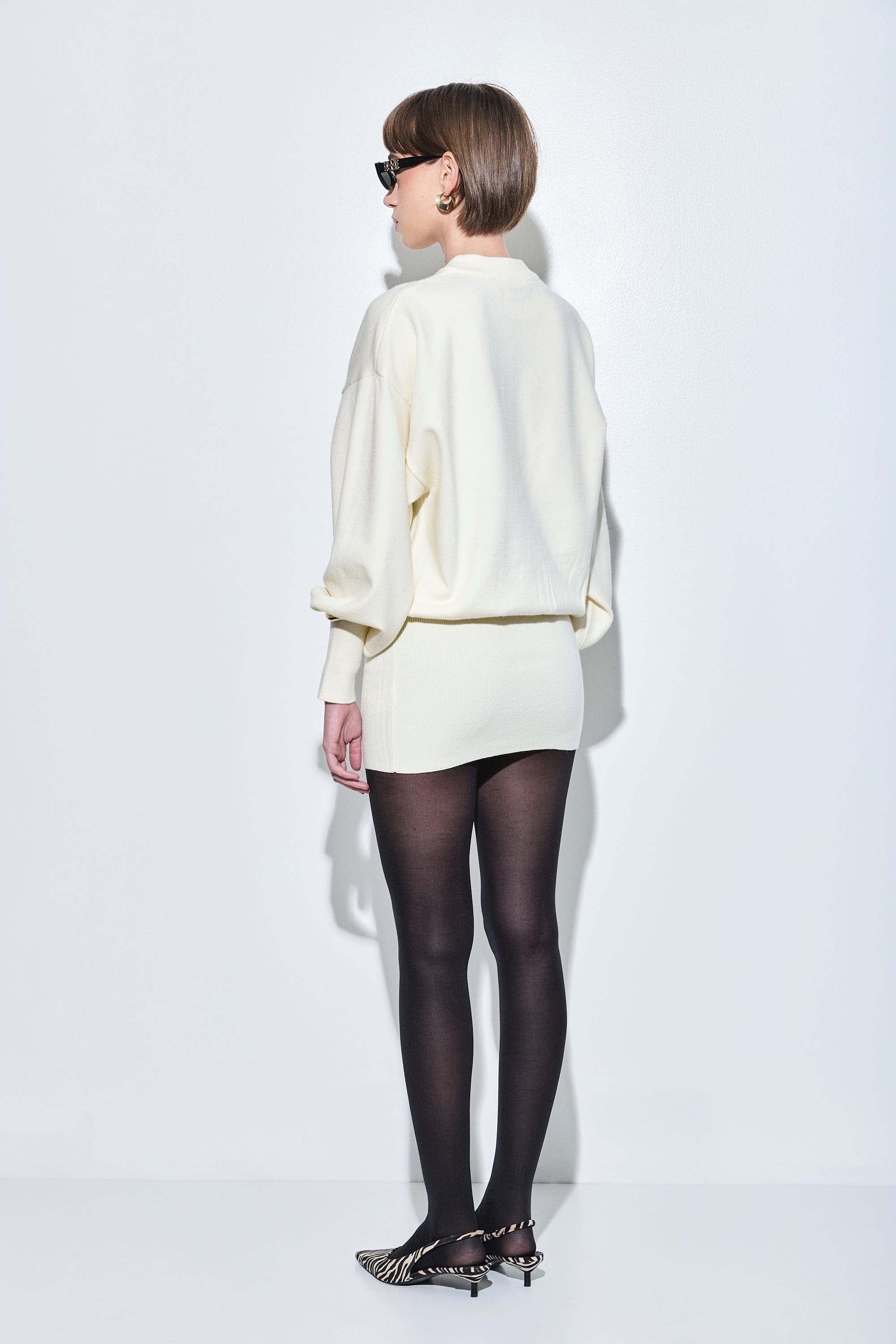 Knitted Long Sleeved Volume Dress - Image 5