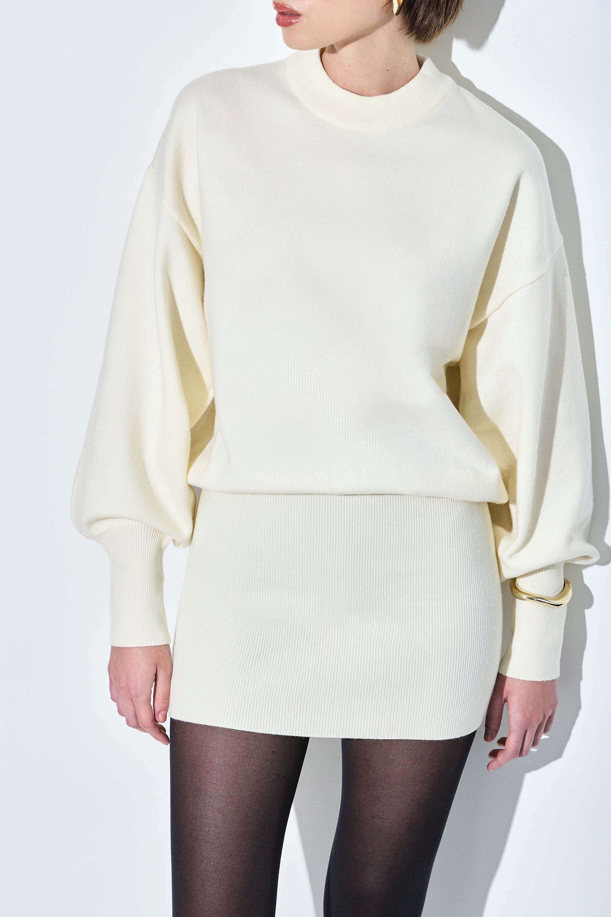 Knitted Long Sleeved Volume Dress - Image 7