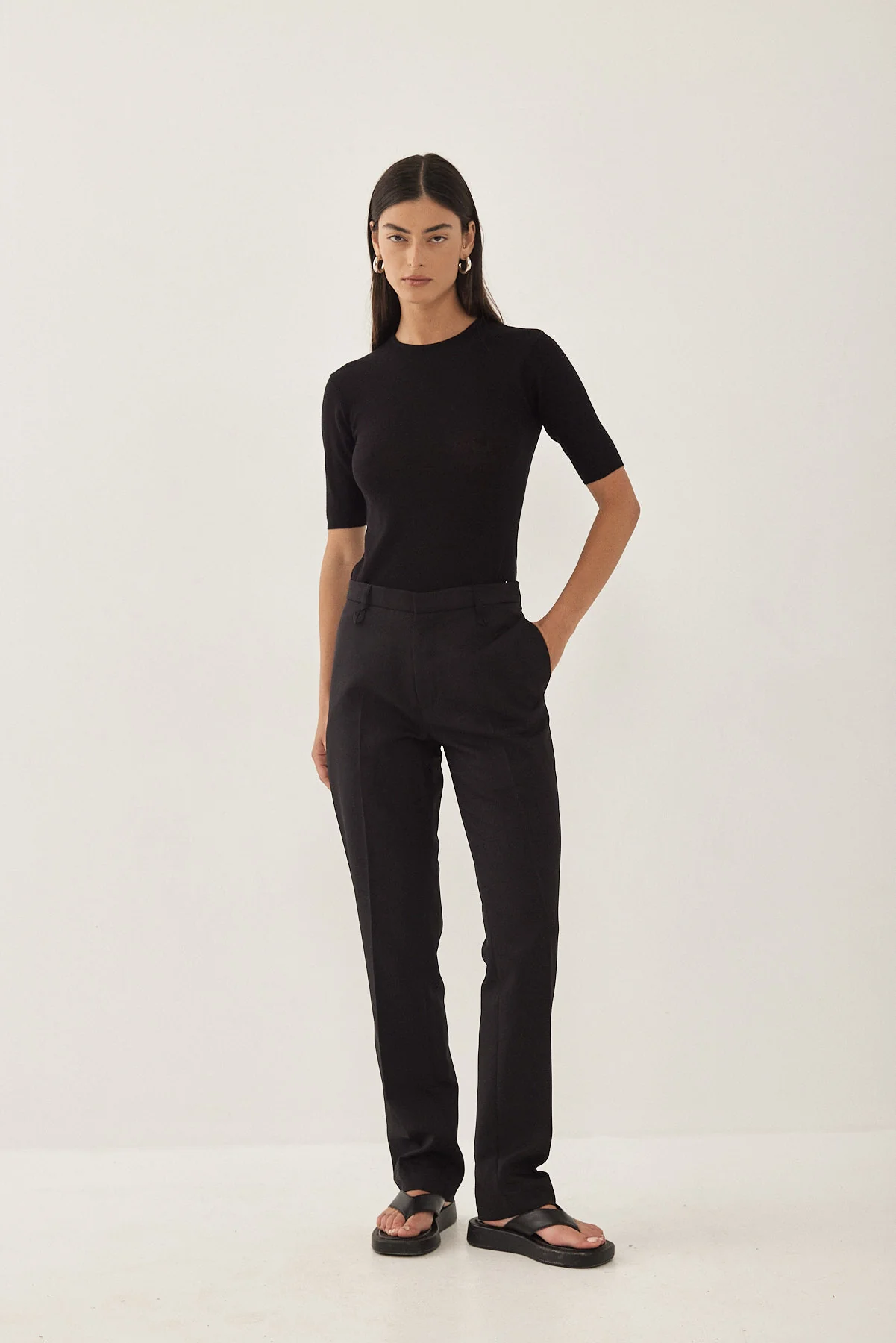 Knitted  Mid Sleeve T Shirt - Image 2