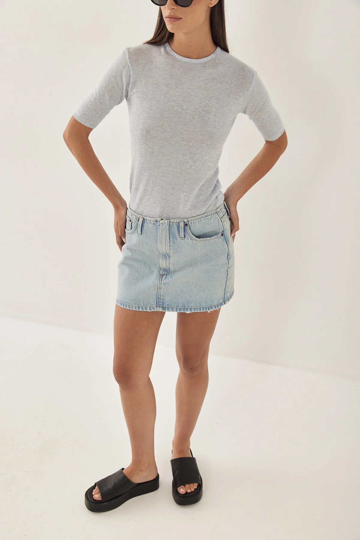 Knitted  Mid Sleeve T Shirt - Image 3