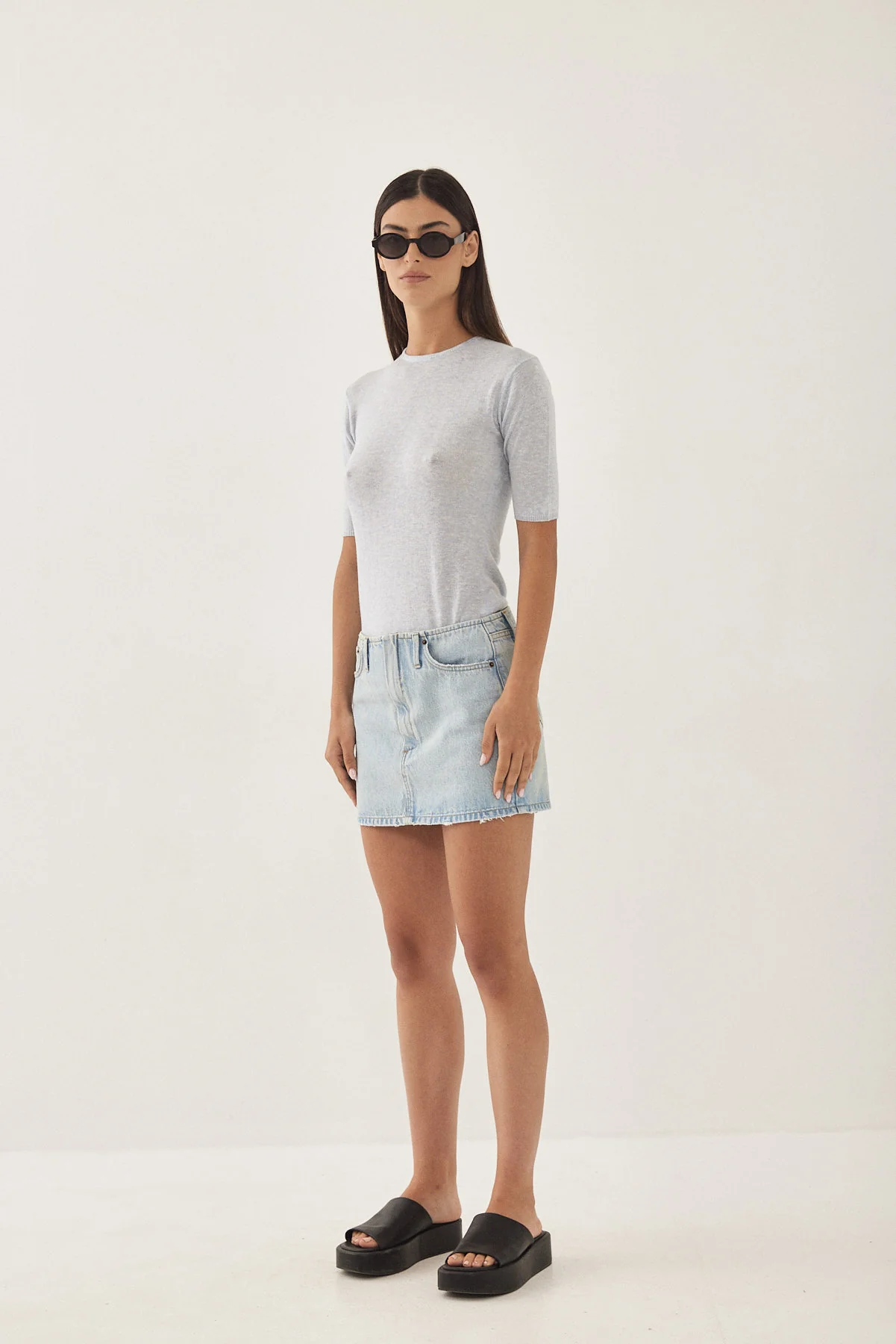 Knitted  Mid Sleeve T Shirt - Image 4
